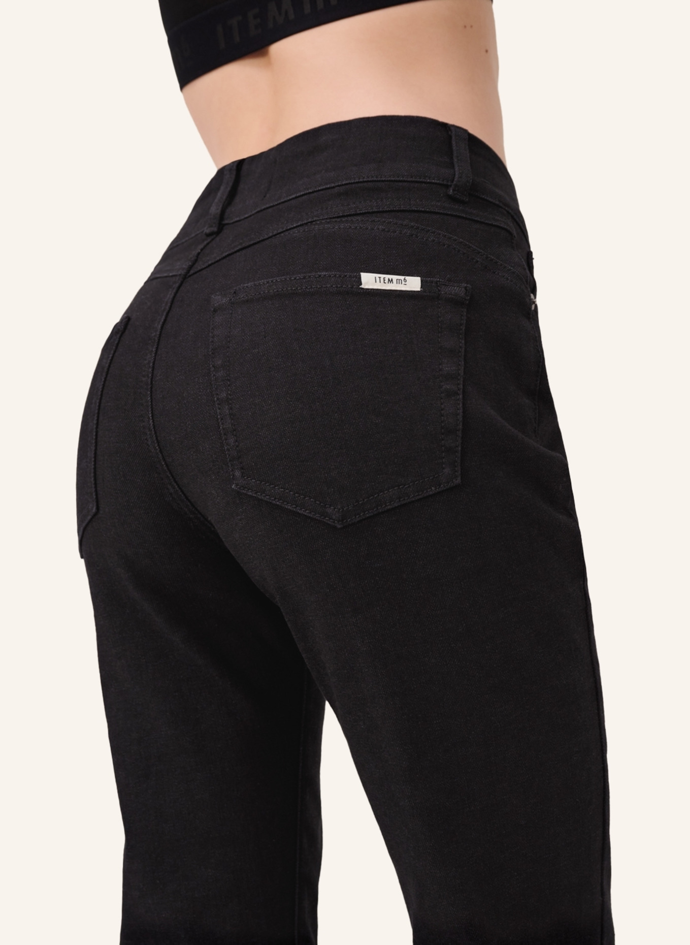 ITEM m6 Jeans Straight High Rise: SCHWARZ