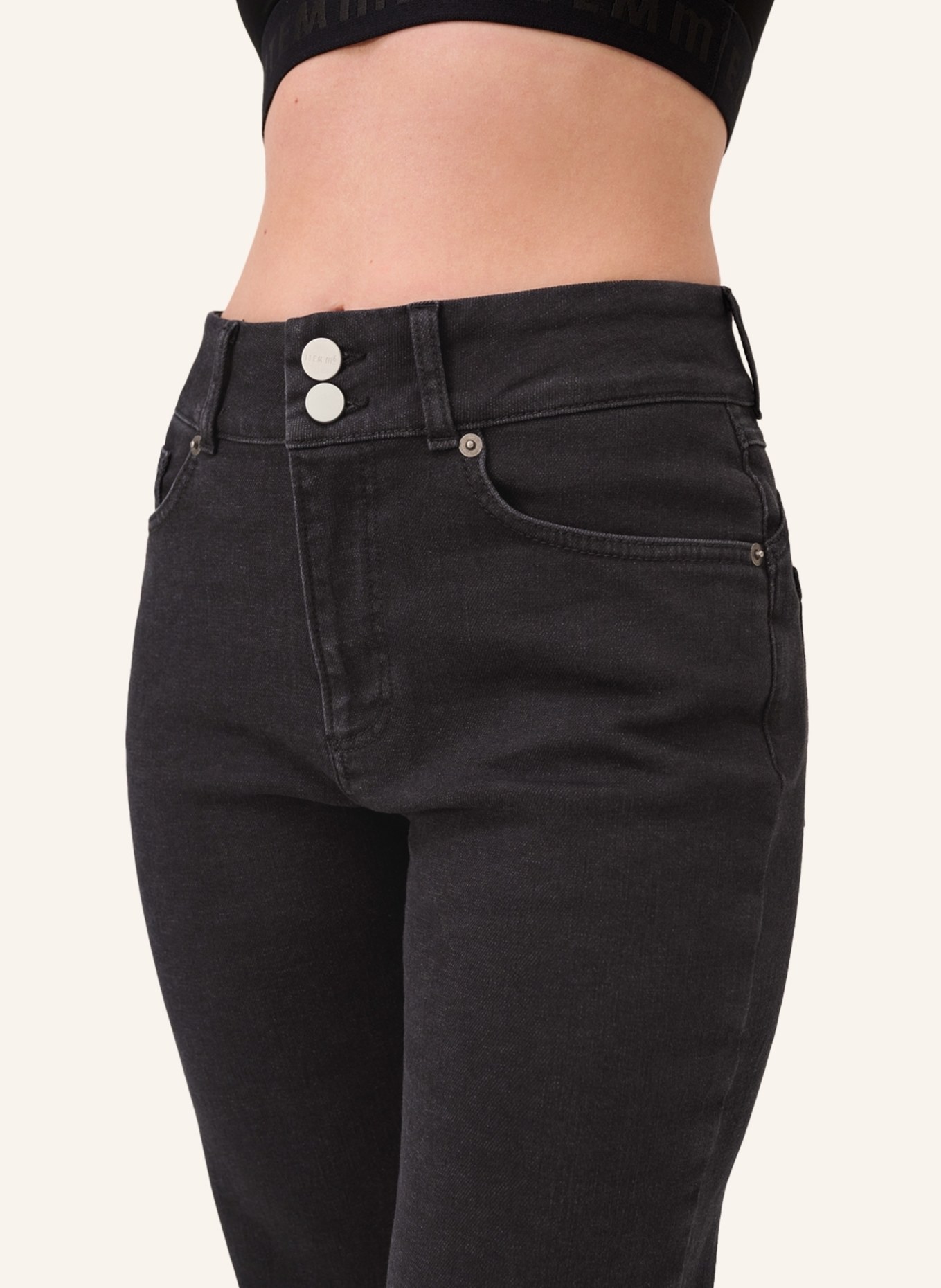 ITEM m6 Jeans Straight High Rise: SCHWARZ