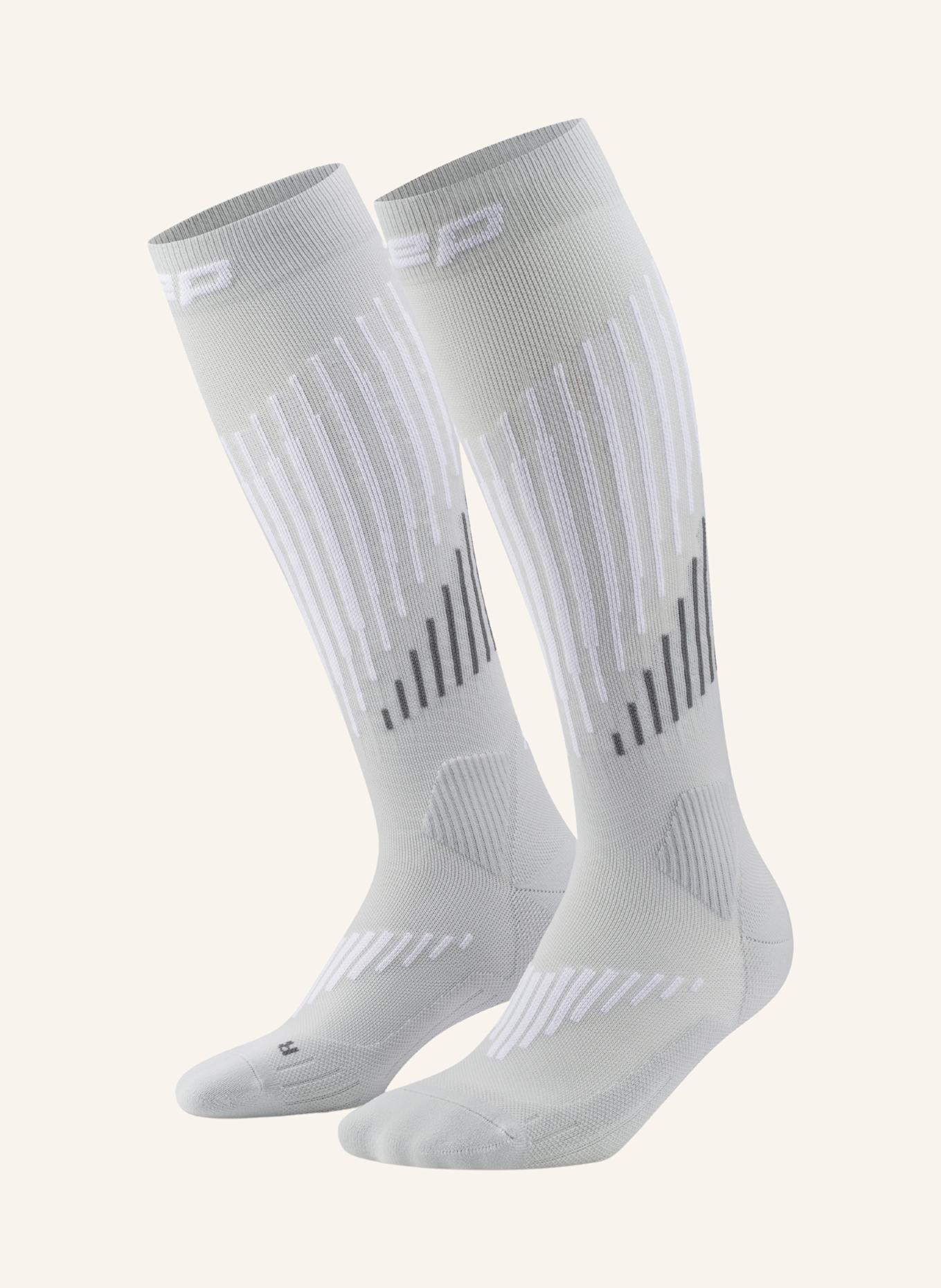 cep Laufsocken KNEE HIGH TOURING SKIING mit Kompression: GRAU