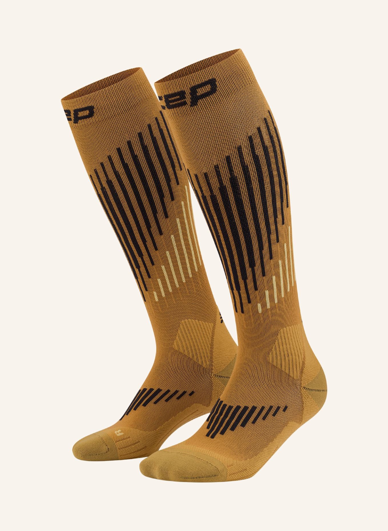 cep Laufsocken KNEE HIGH TOURING SKIING mit Kompression: BRAUN
