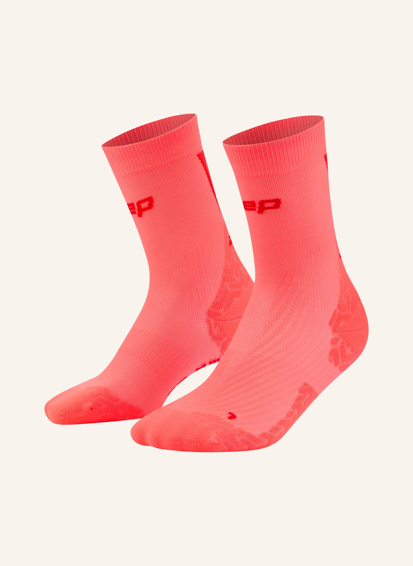 cep Laufsocken CORE RUN ULTRALIGHT  MID CUT: NEONORANGE / ROT