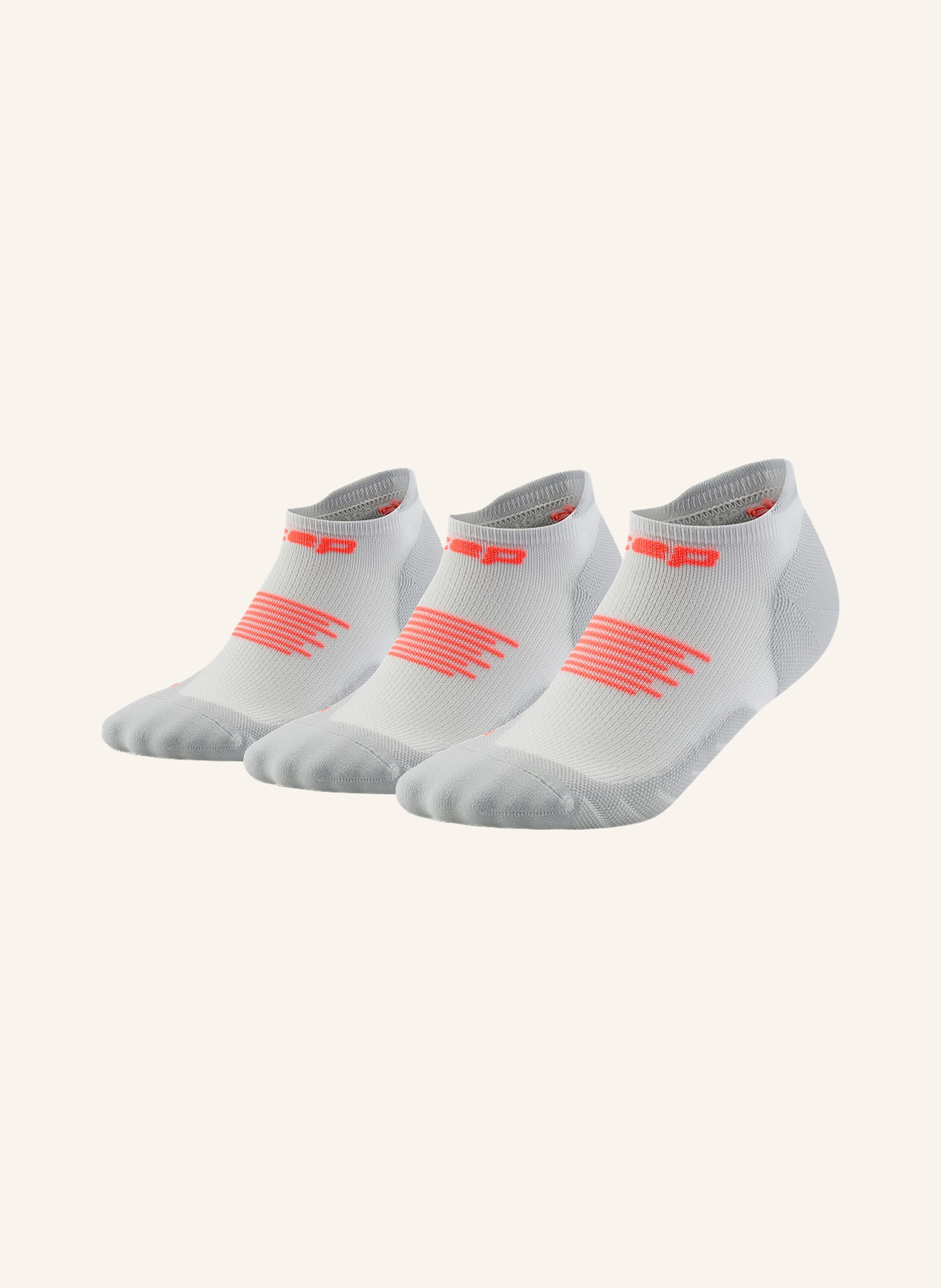 cep Laufsocken RUN 3-PACK NO SHOW mit Kompression: GRAU
