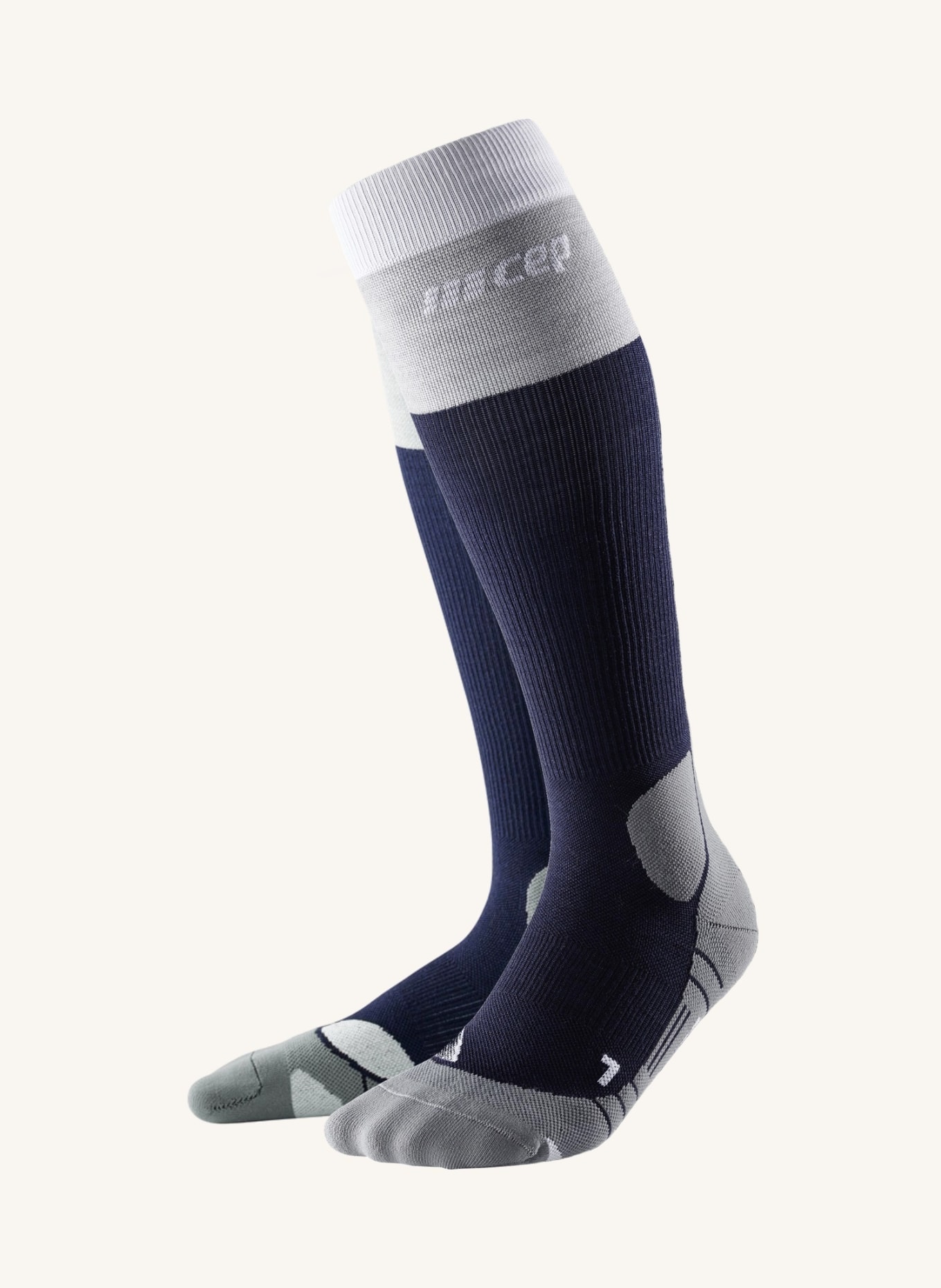 cep Trekking-Socken LIGHT MERINO KNEE-HIGH mit Kompression, Farbe: DUNKELBLAU/ GRAU (Bild 1)
