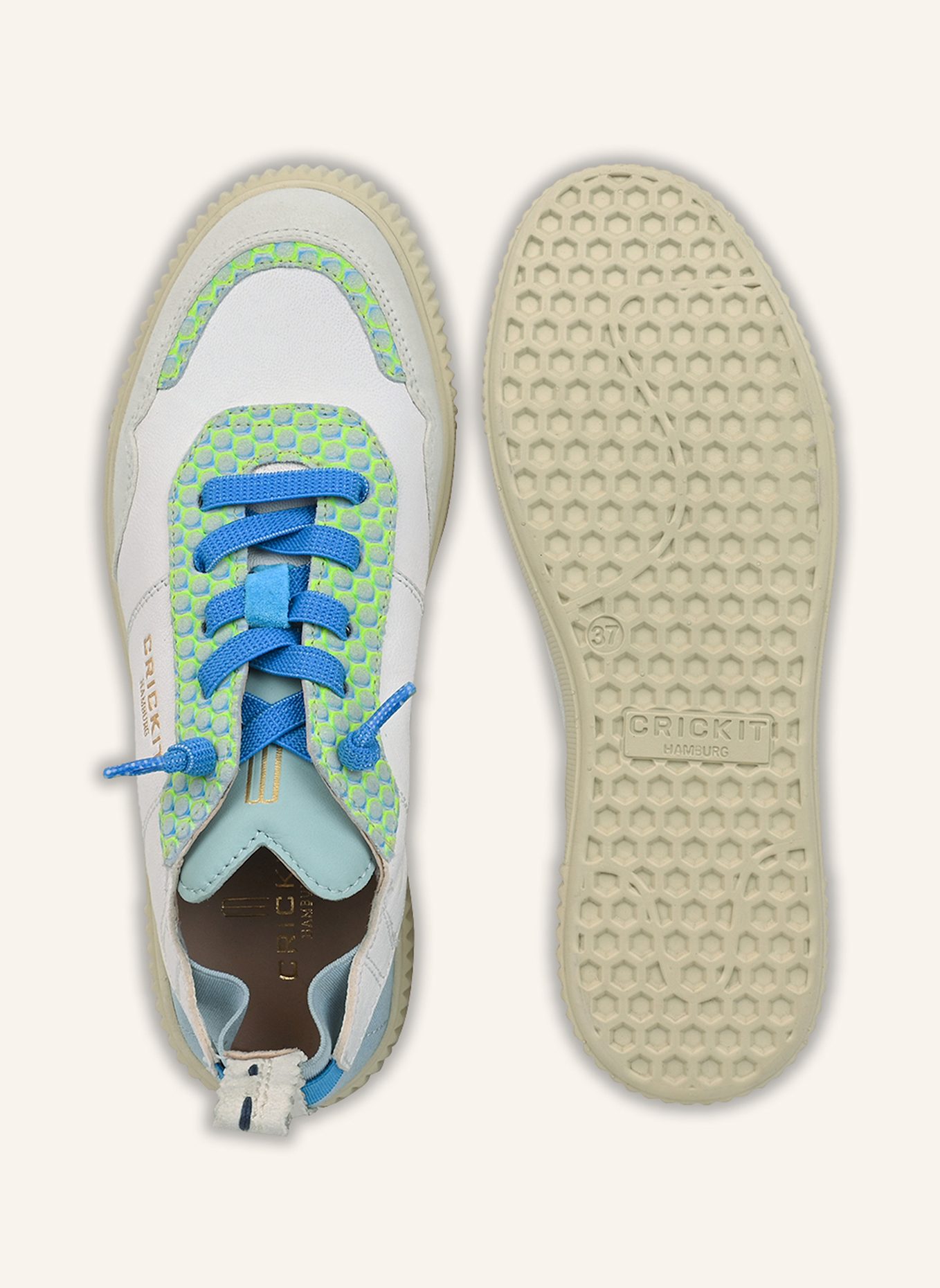 CRICKIT Sneaker OAKLI: WEISS/ NEONGRÜN