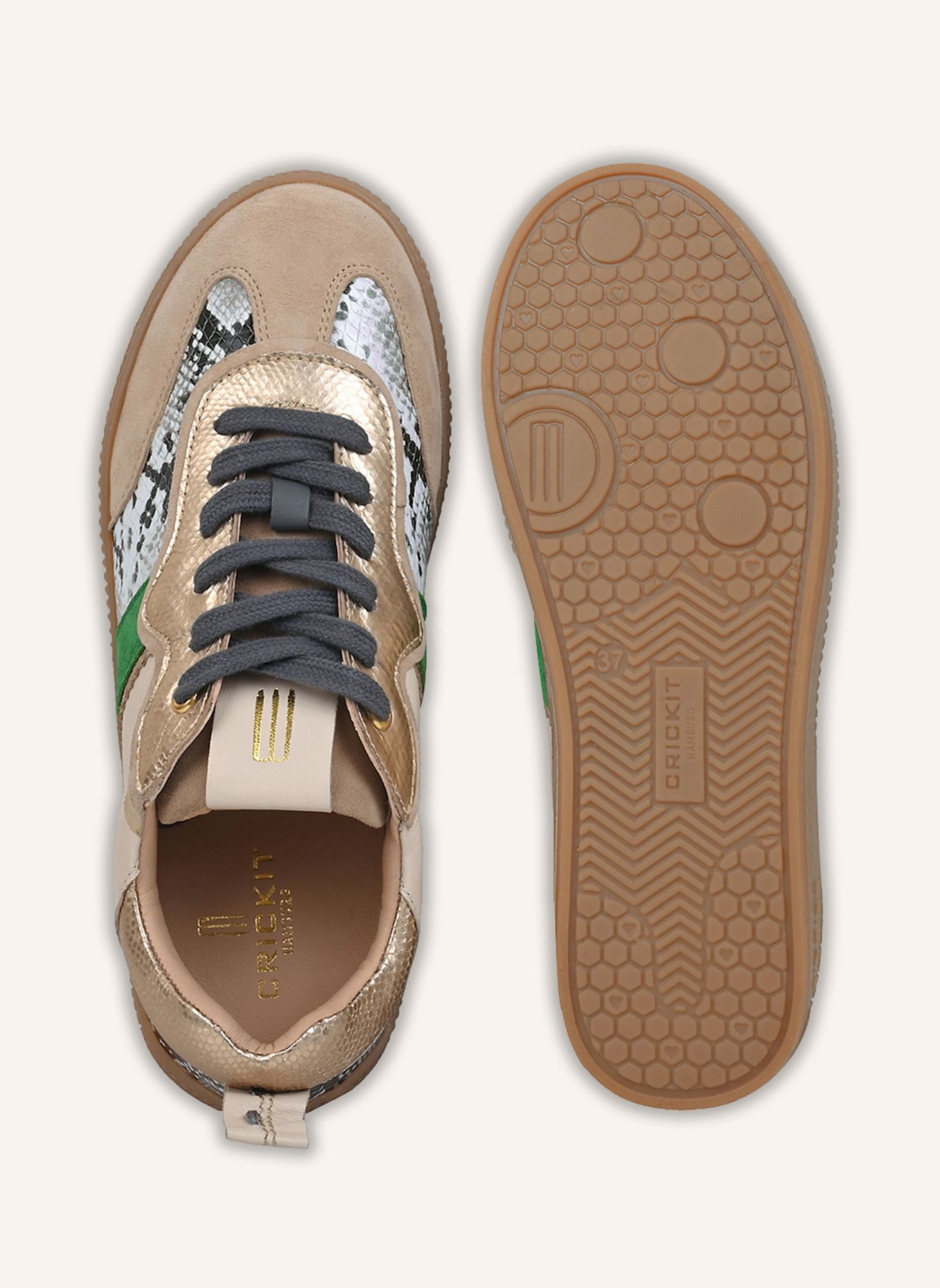 CRICKIT Sneaker RONJA: CAMEL/ GRÜN