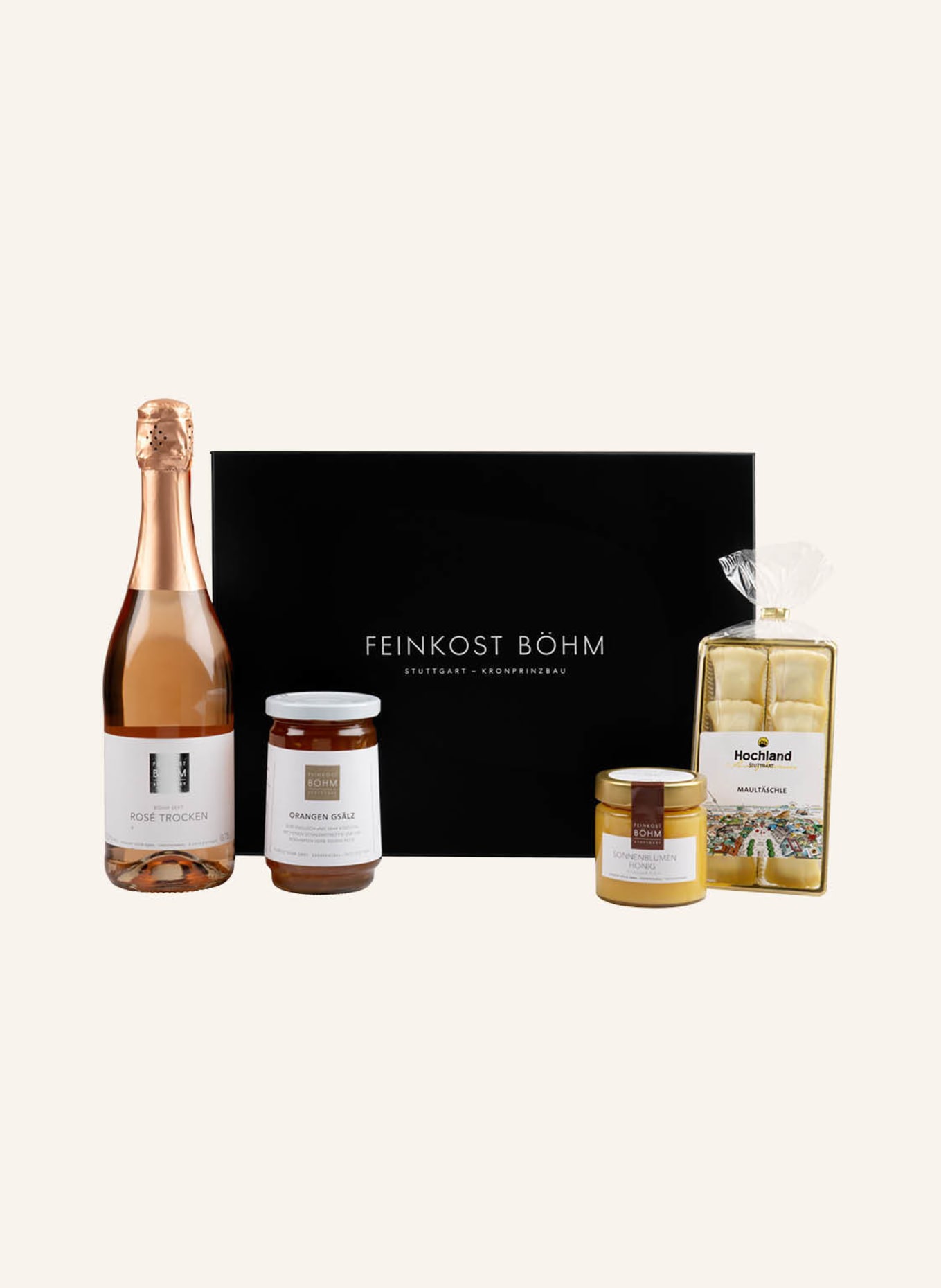 Feinkost Böhm Geschenkbox SÜSSER FEINSCHMECKERGRUSS: SCHWARZ