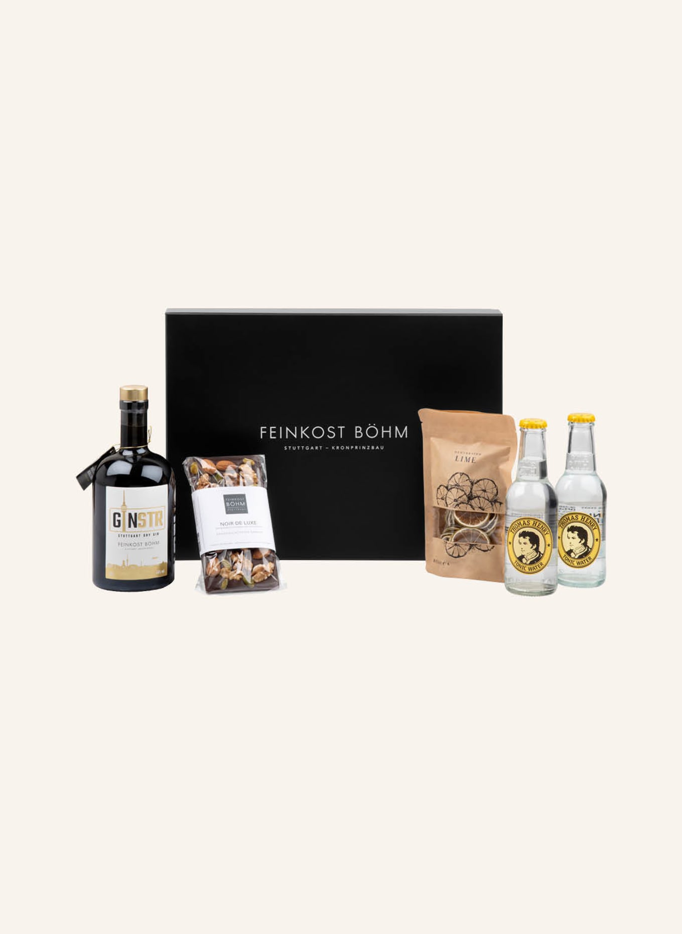 Feinkost Böhm Geschenkbox GIN TONIC: SCHWARZ