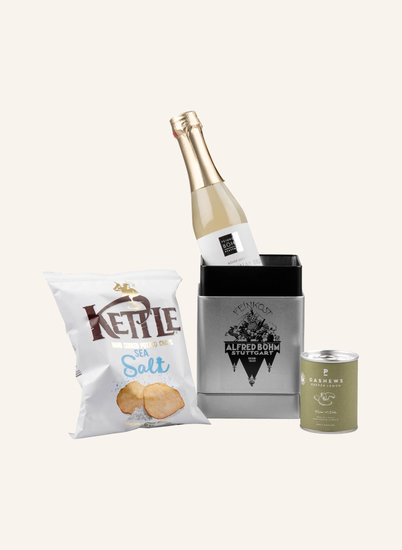 Feinkost Böhm Geschenkdose SALZIG: SCHWARZ