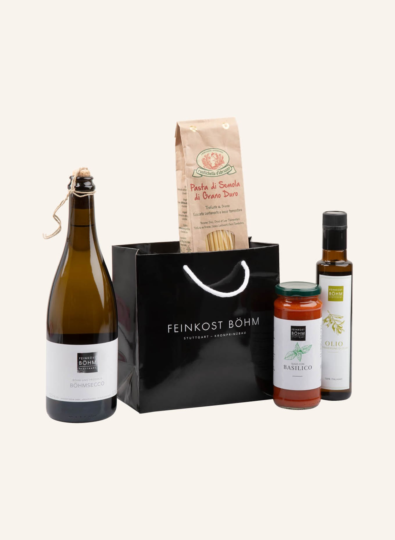 Feinkost Böhm Geschenktüte PASTA ABEND: SCHWARZ