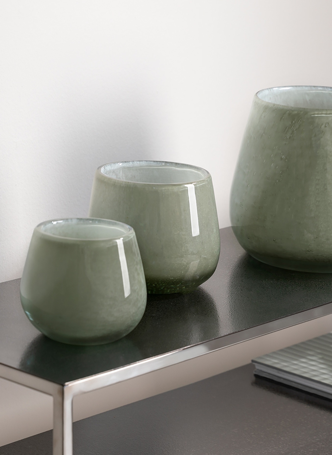 Fink Windlicht, Vase MARLY: GRÜN