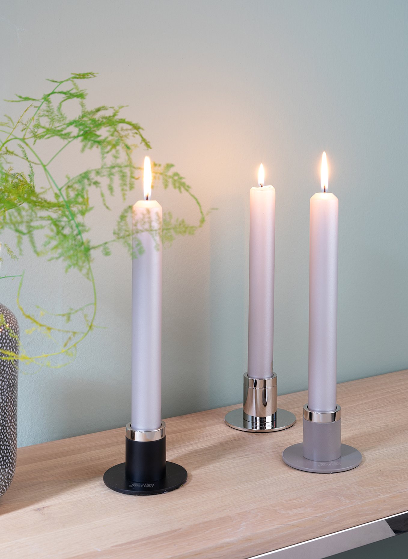 Fink Leuchter ENNO: SILBER/ BRAUN