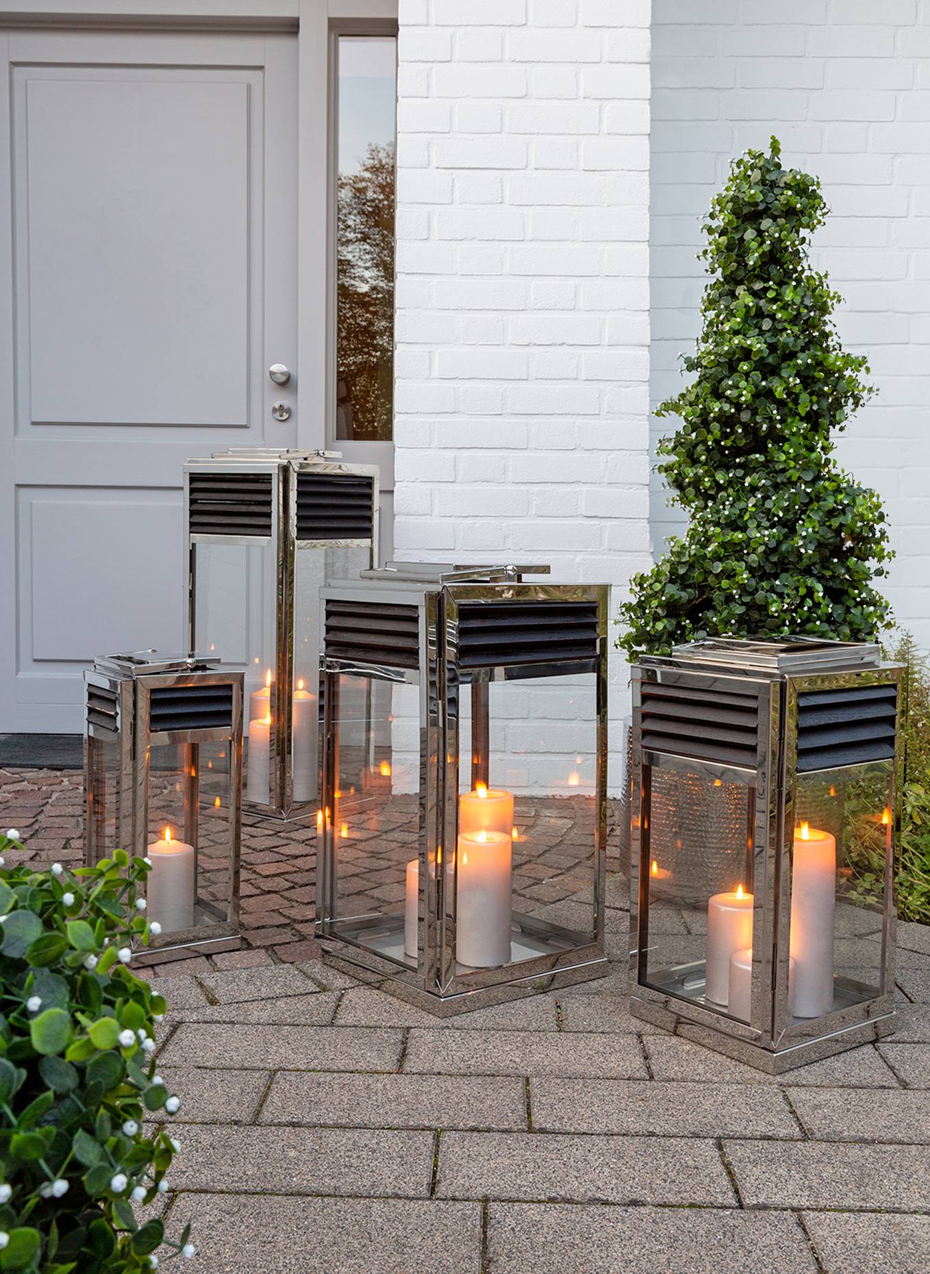 Fink Laterne GENUA: SCHWARZ/ SILBER