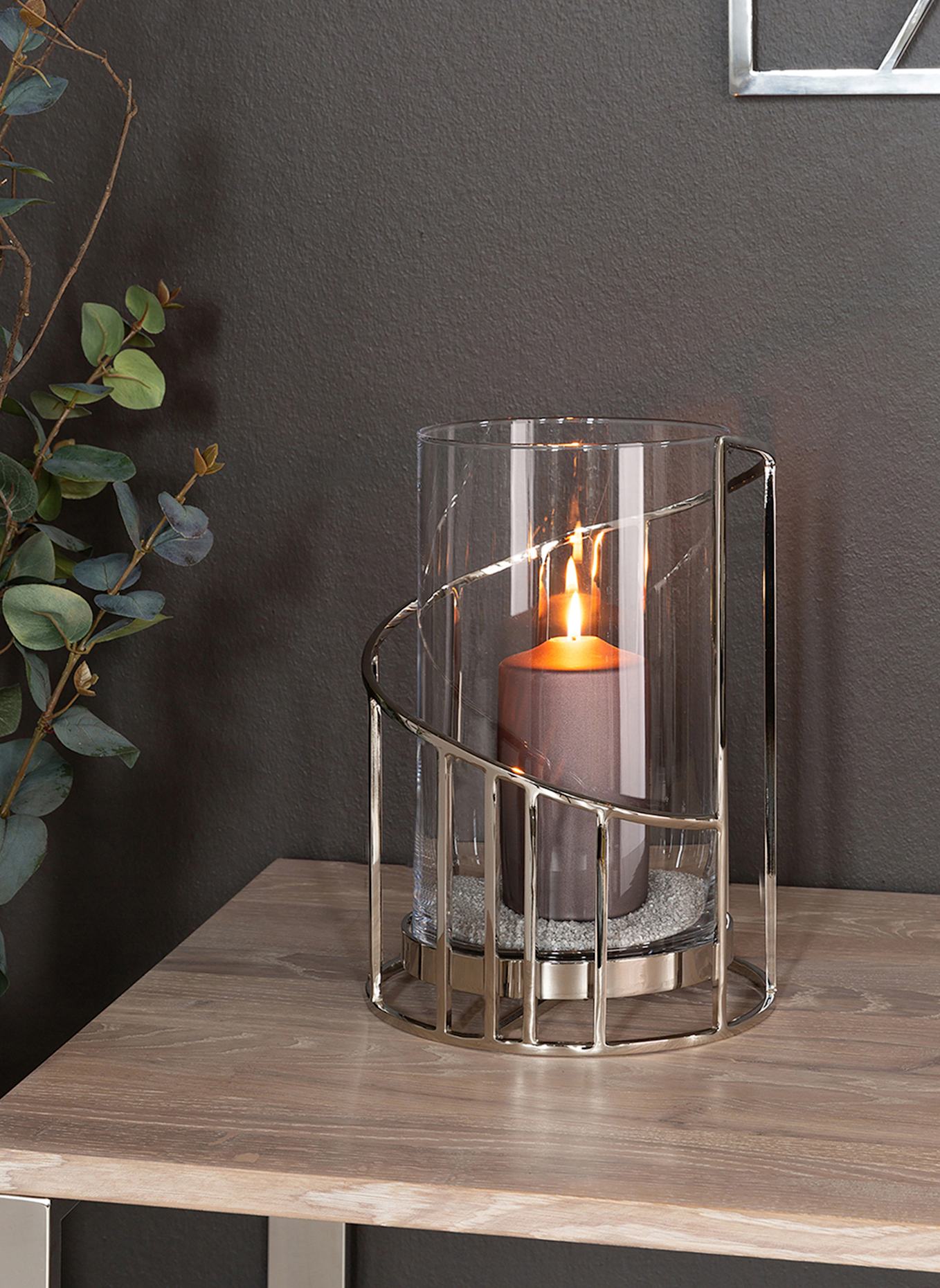 Fink Windlicht mit Glas CELINE: SILBER