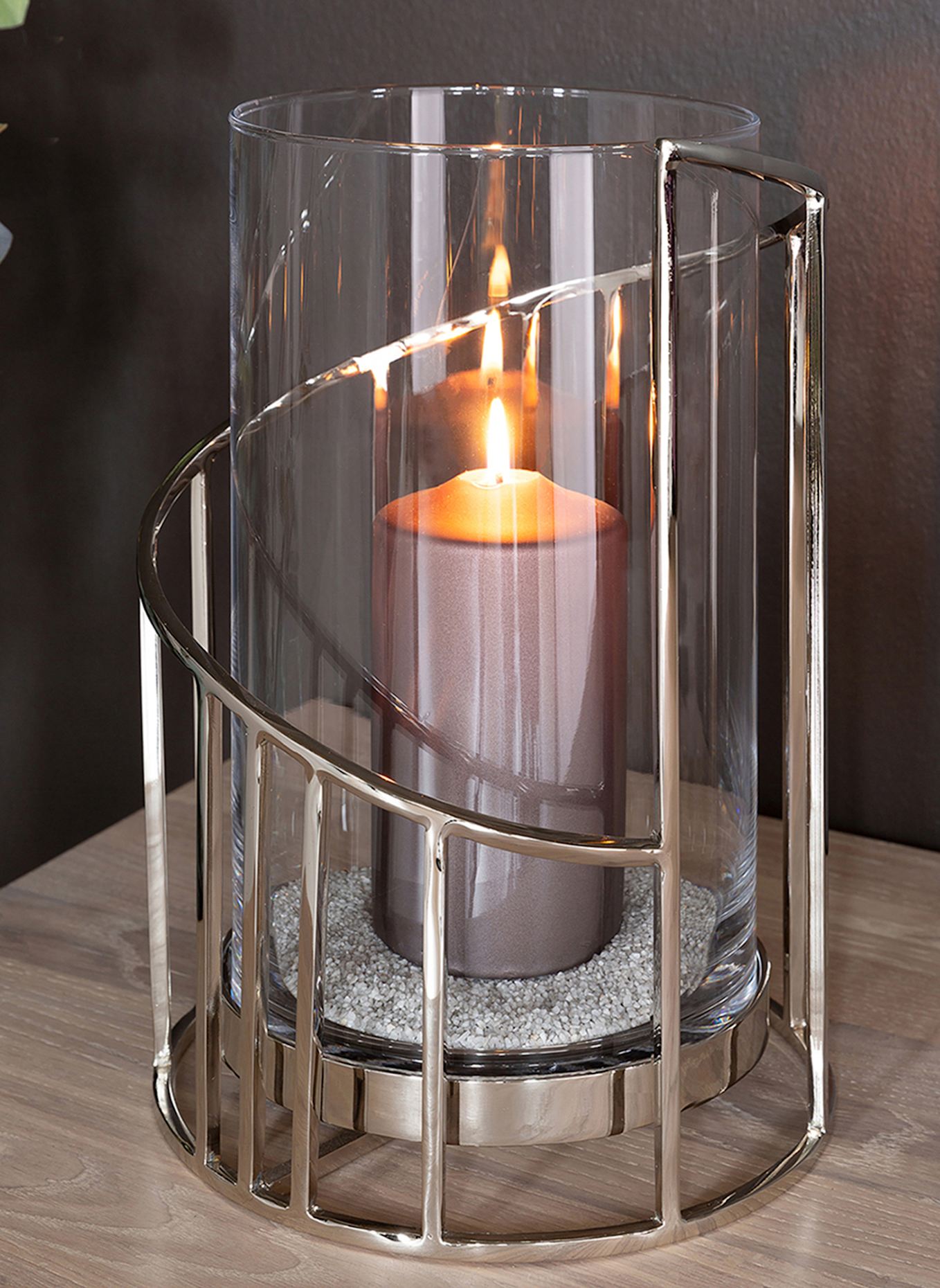 Fink Windlicht mit Glas CELINE: SILBER