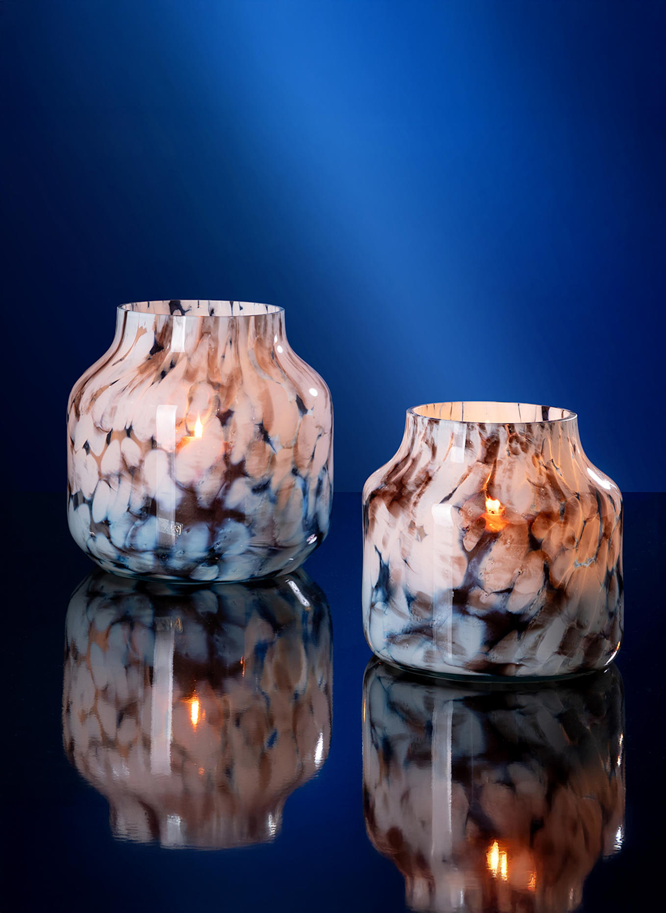 Fink Glasvase, Windlicht PANTEA: BRAUN/ WEISS