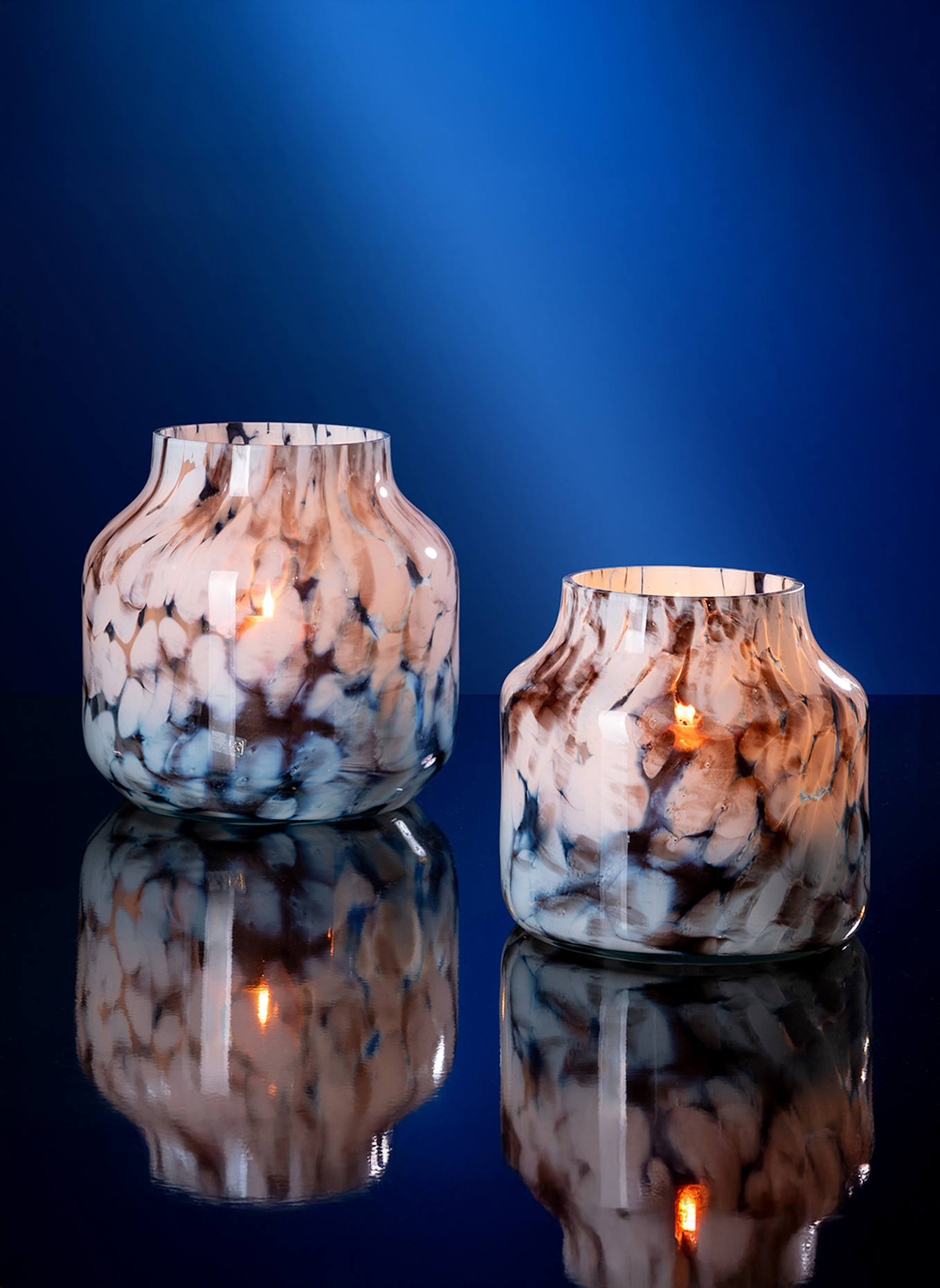 Fink Glasvase, Windlicht PANTEA: BRAUN/ WEISS