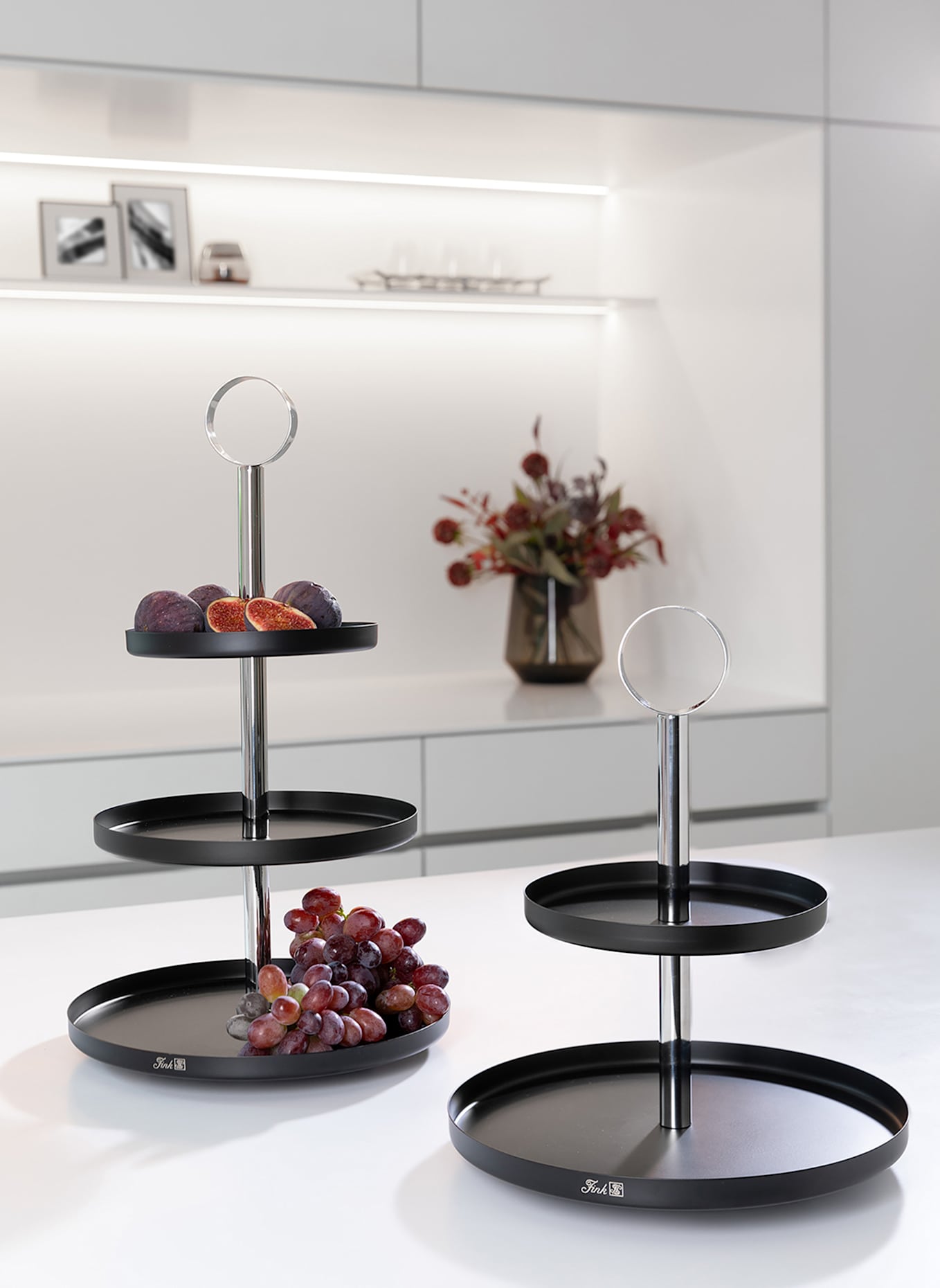 Fink 2er Etagere BILBAO: SCHWARZ/ SILBER