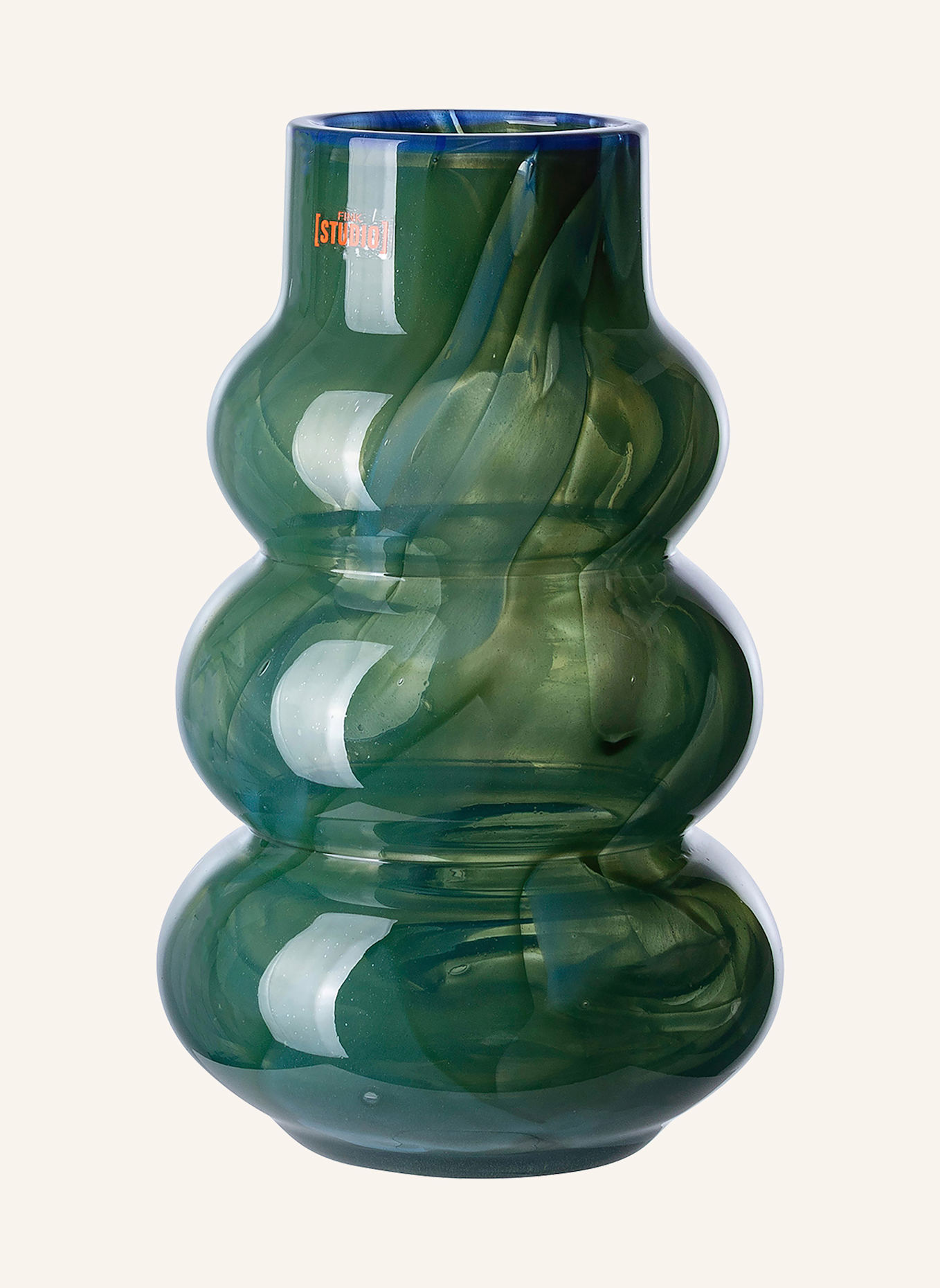 Fink Studio Vase WAVE FRONT: GRÜN/ TÜRKIS