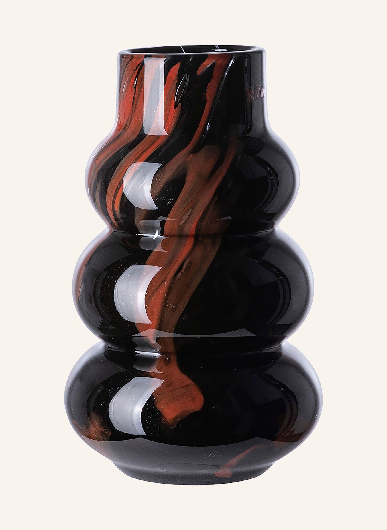 Fink Studio Vase WAVE FRONT: ROT/ SCHWARZ