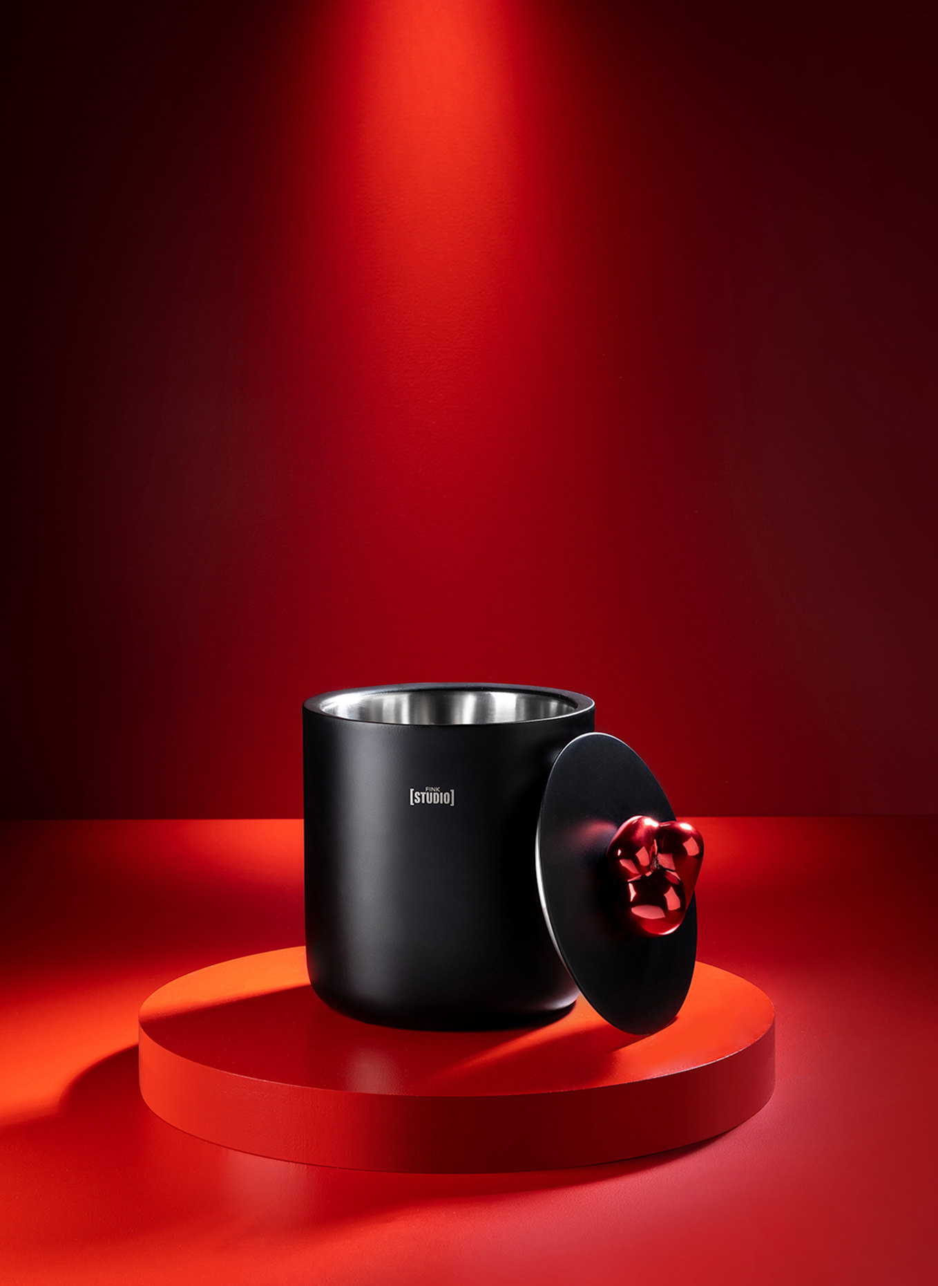 Fink Studio Eiswürfeleimer POP ART: ROT/ SCHWARZ