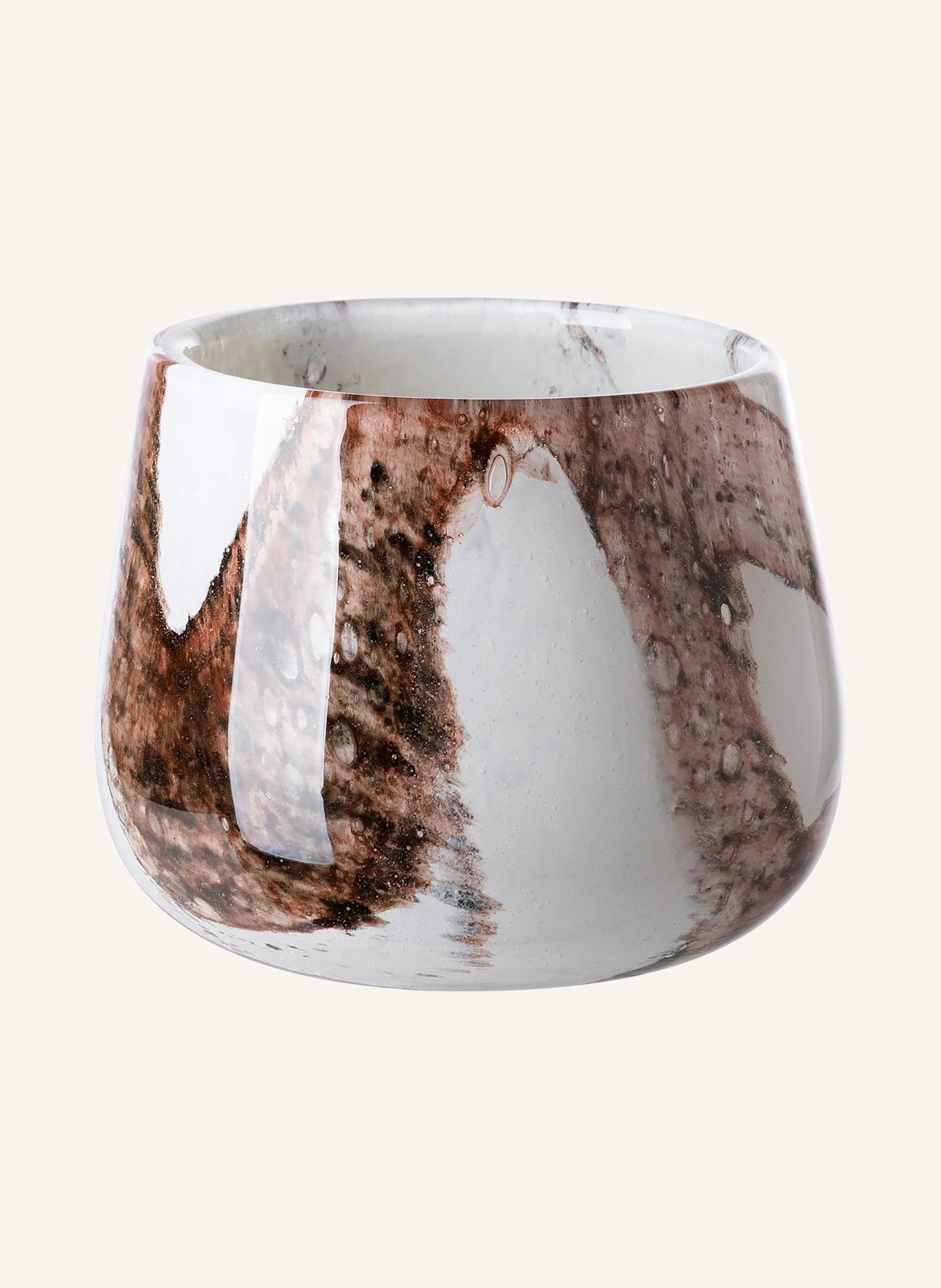 Fink Glasvase, Windlicht MELLA: BRAUN/ WEISS