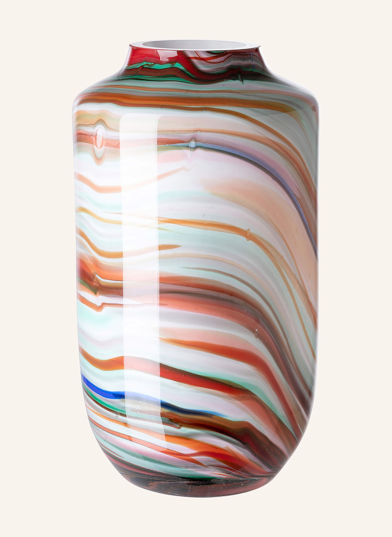 Fink Glasvase SANCHO: BRAUN/ GRÜN/ ROT