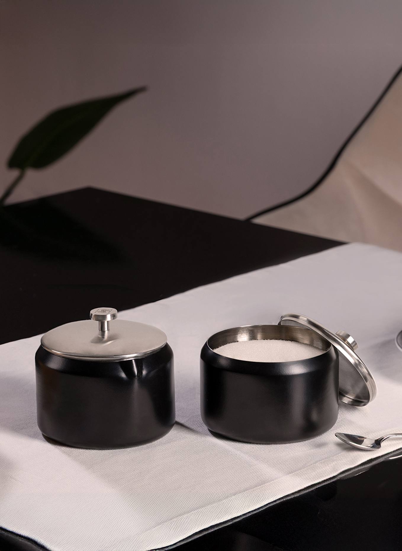 Fink Milch und Zucker Set DUO: SCHWARZ/ SILBER