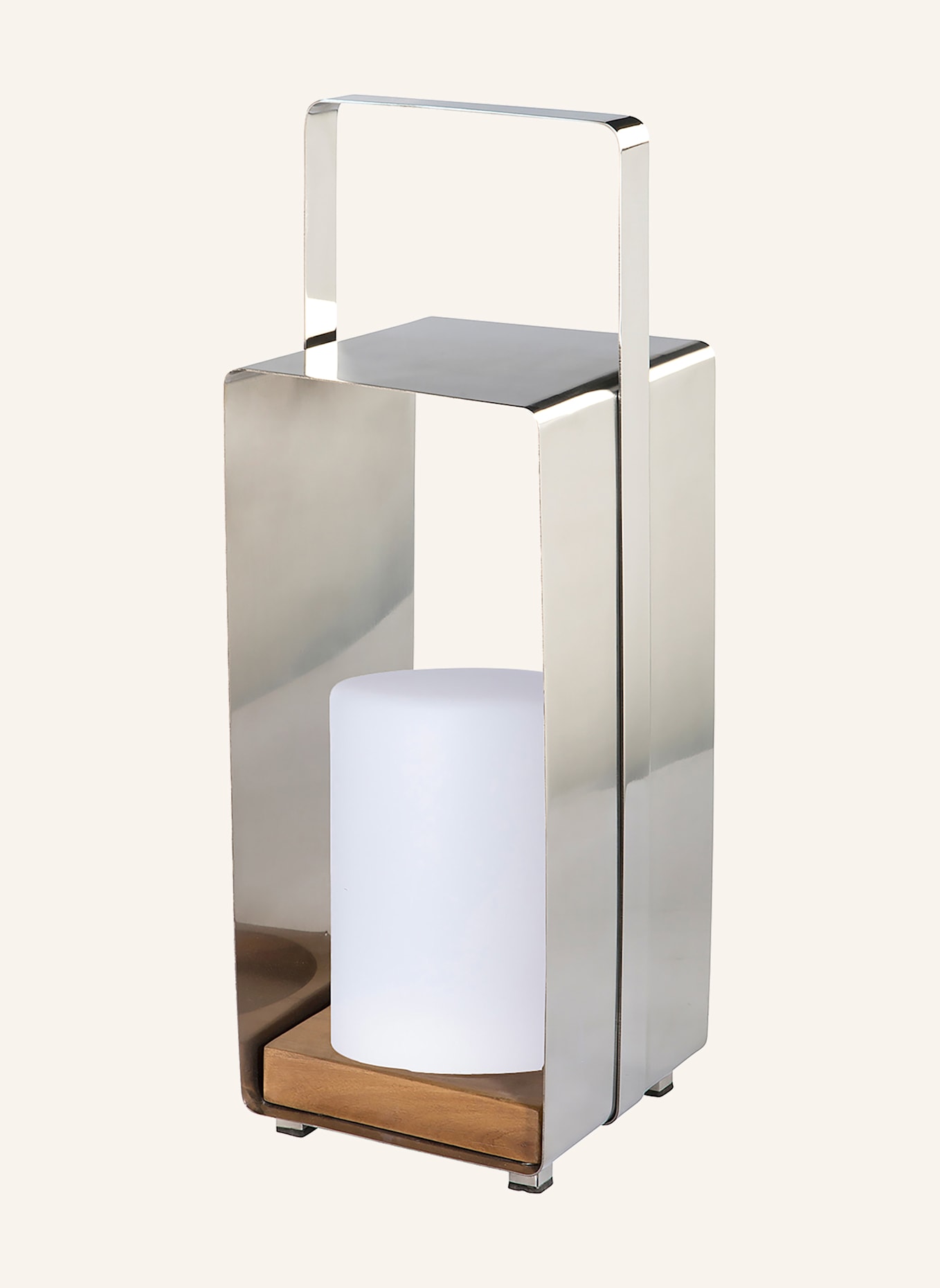 Fink Laterne mit LED Zylinder MAGNUS: SILBER