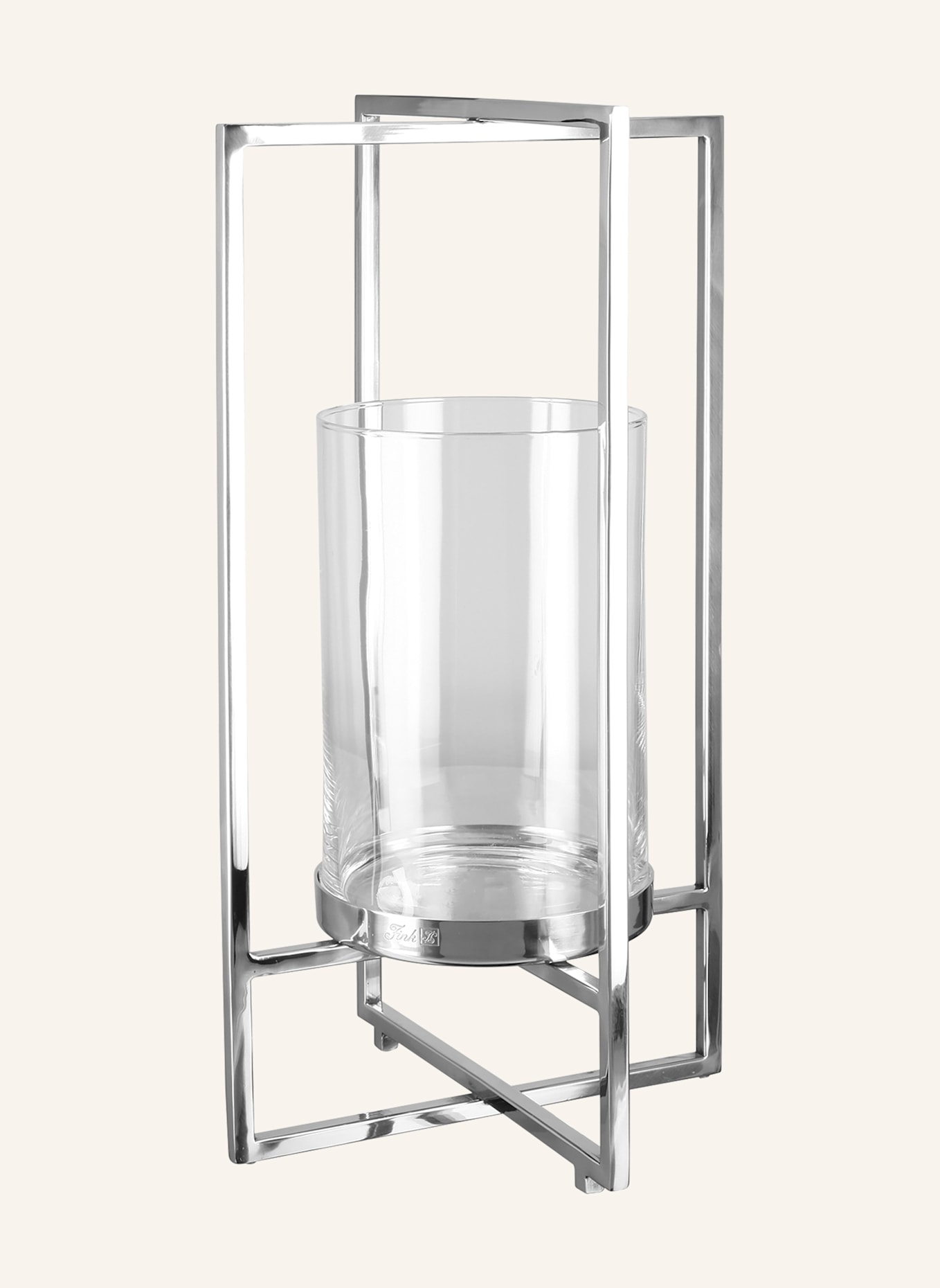 Fink Windlicht mit Glas NORMAN: SILBER