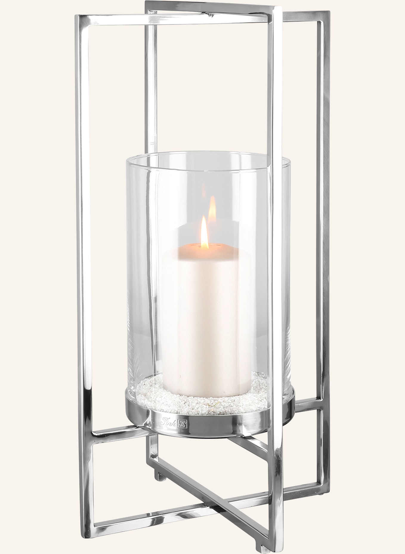 Fink Windlicht mit Glas NORMAN: SILBER