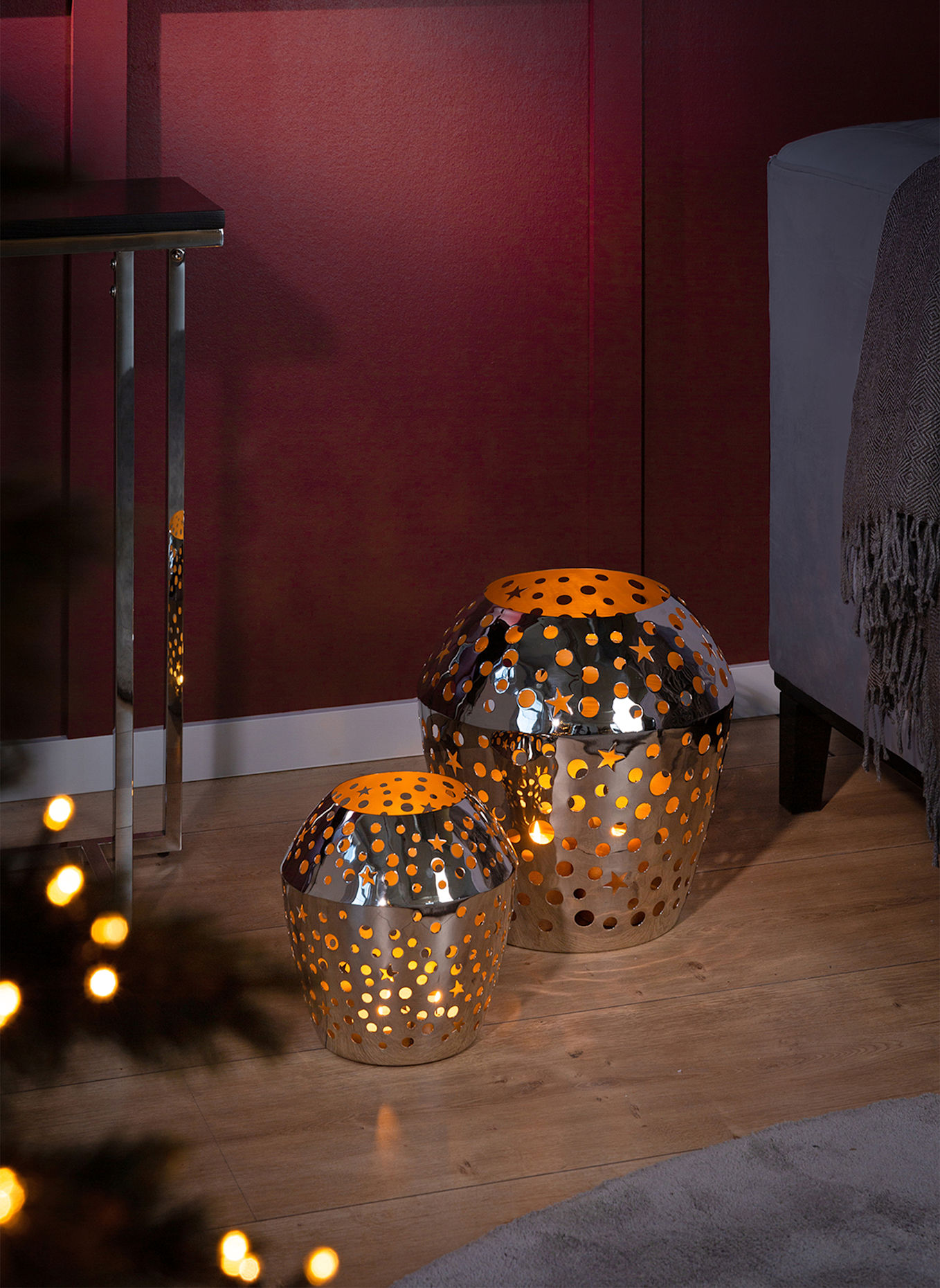 Fink Windlicht ohne Glas SHEILA: SILBER