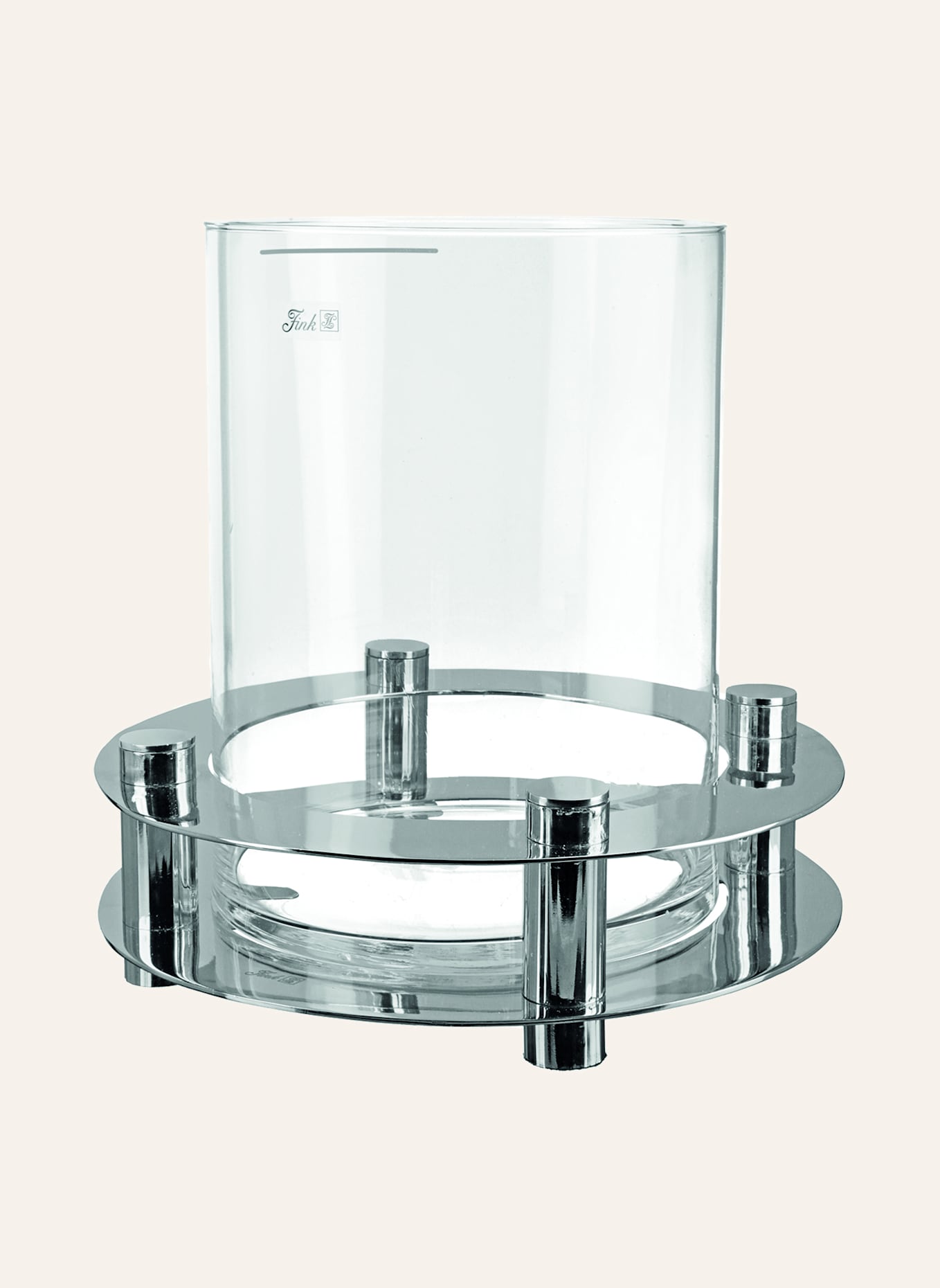 Fink Windlicht mit Glas RICARDO: SILBER