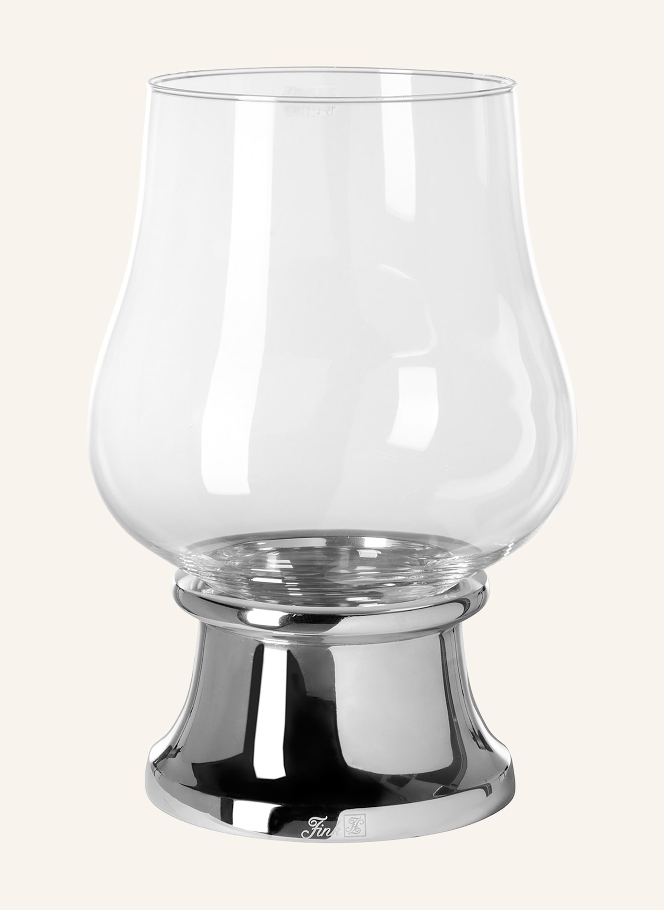 Fink Windlicht mit Glas PALINA: SILBER