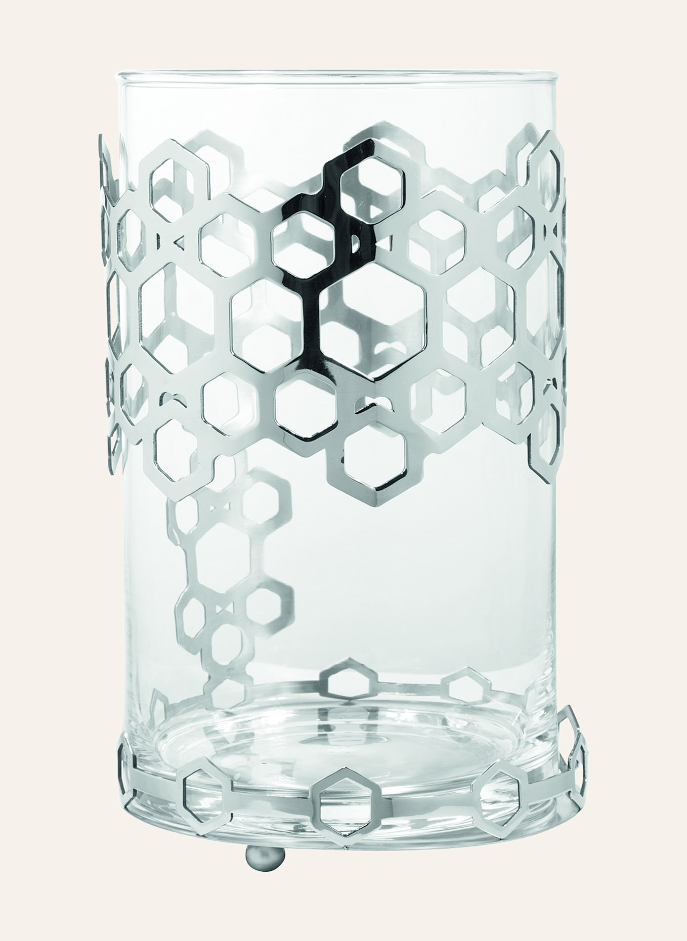 Fink Windlicht mit Glas DELIGHT: SILBER