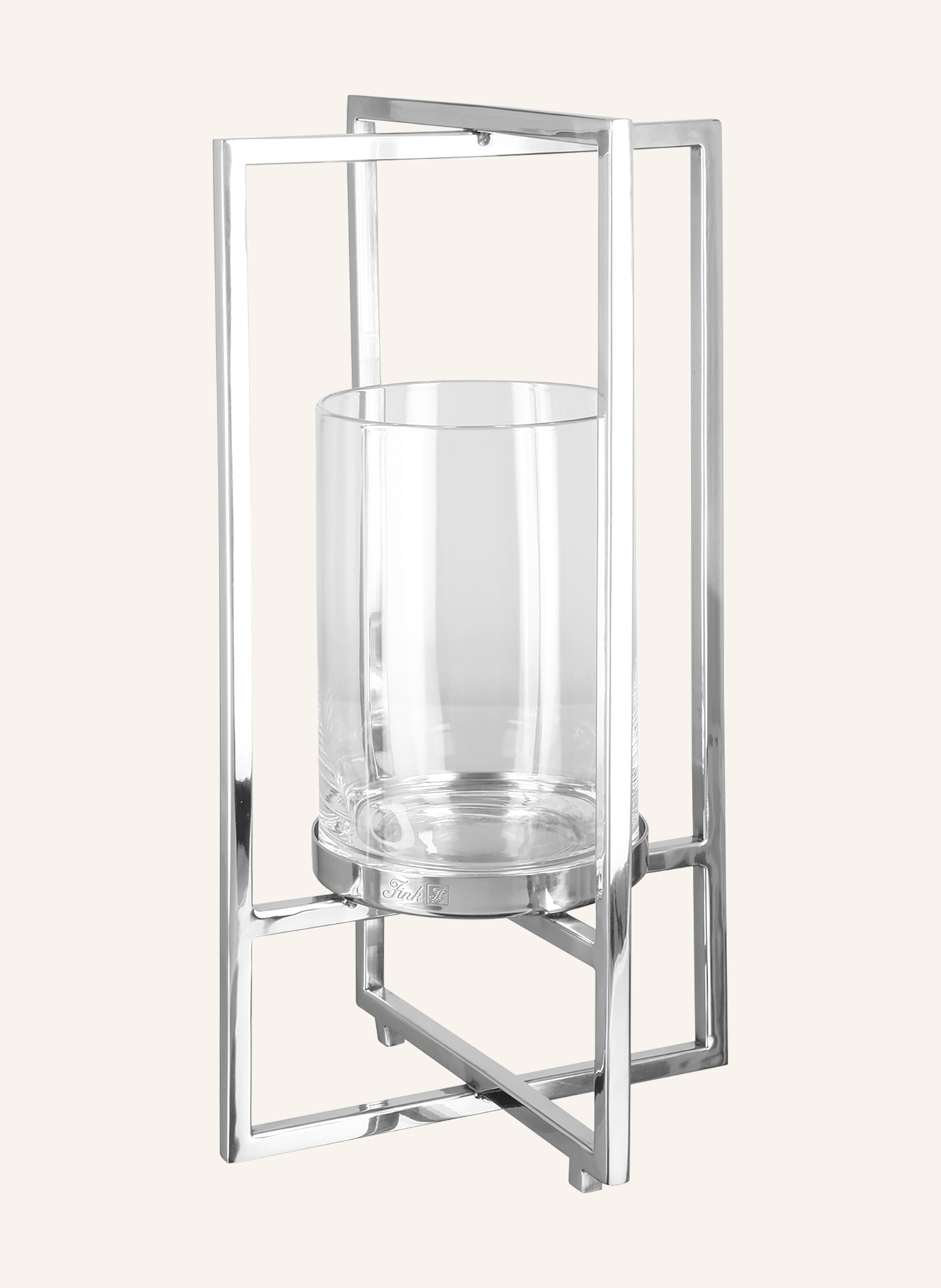 Fink Windlicht mit Glas NORMAN: SILBER