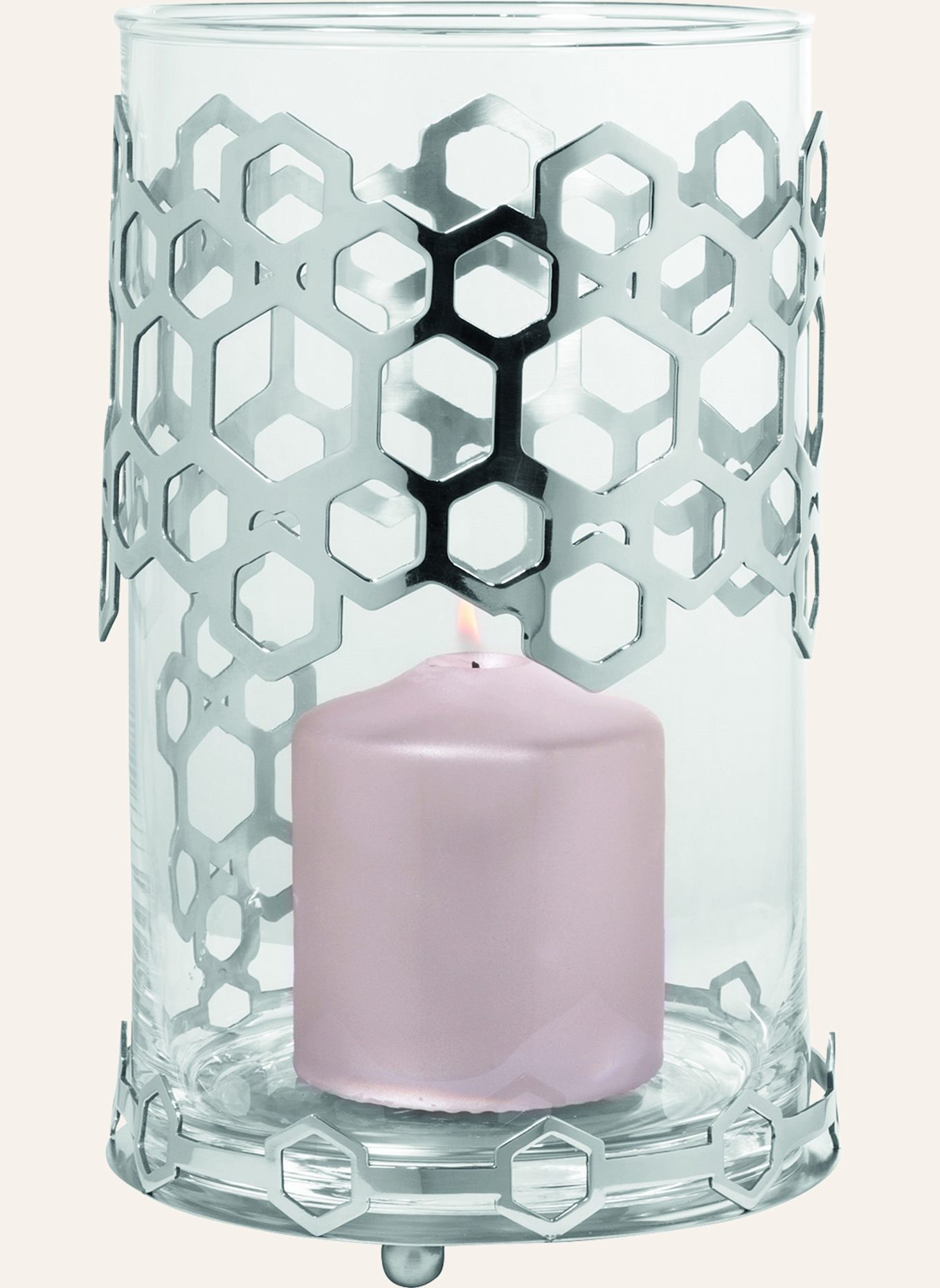 Fink Windlicht mit Glas DELIGHT: SILBER