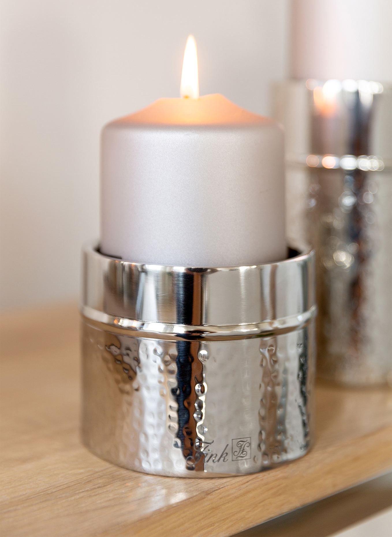 Fink Stumpenkerzenhalter NASSAU: SILBER