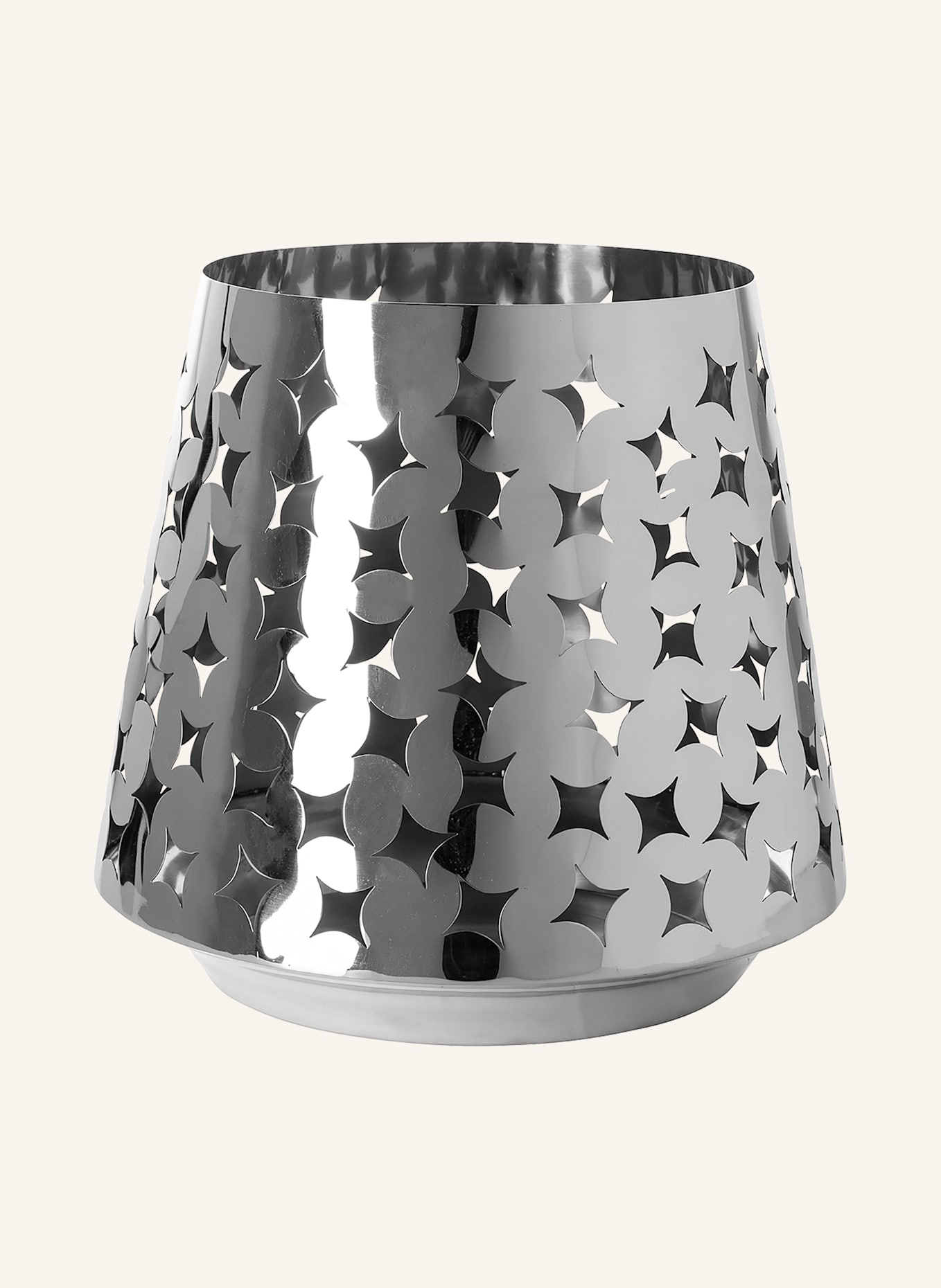 Fink Windlicht mit LED-Leuchtzylinder LUMA: SILBER