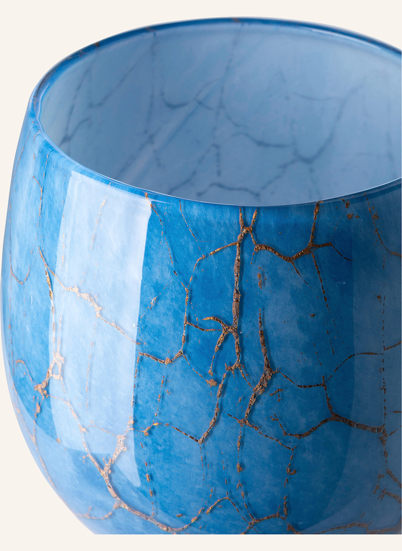 Fink Windlicht, Vase COSMIC: BLAU/ GOLD