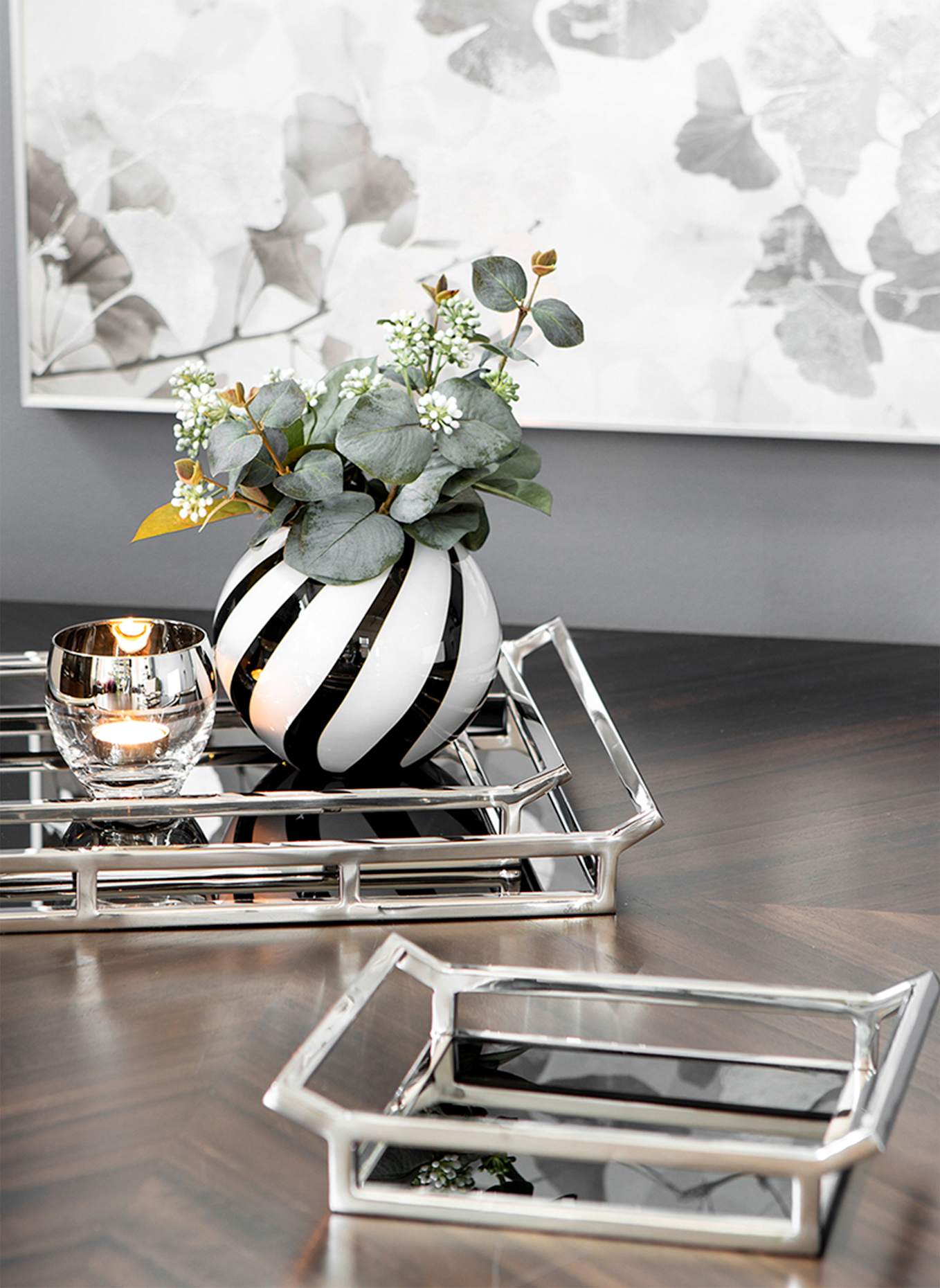 Fink Tablett PIANO: SCHWARZ/ SILBER