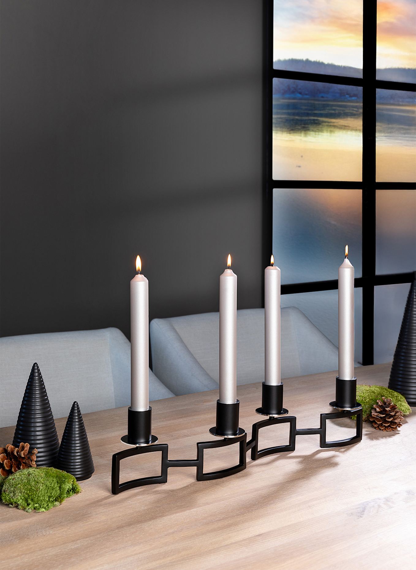 Fink Leuchter, 4-flammig HOMMAGE: SCHWARZ