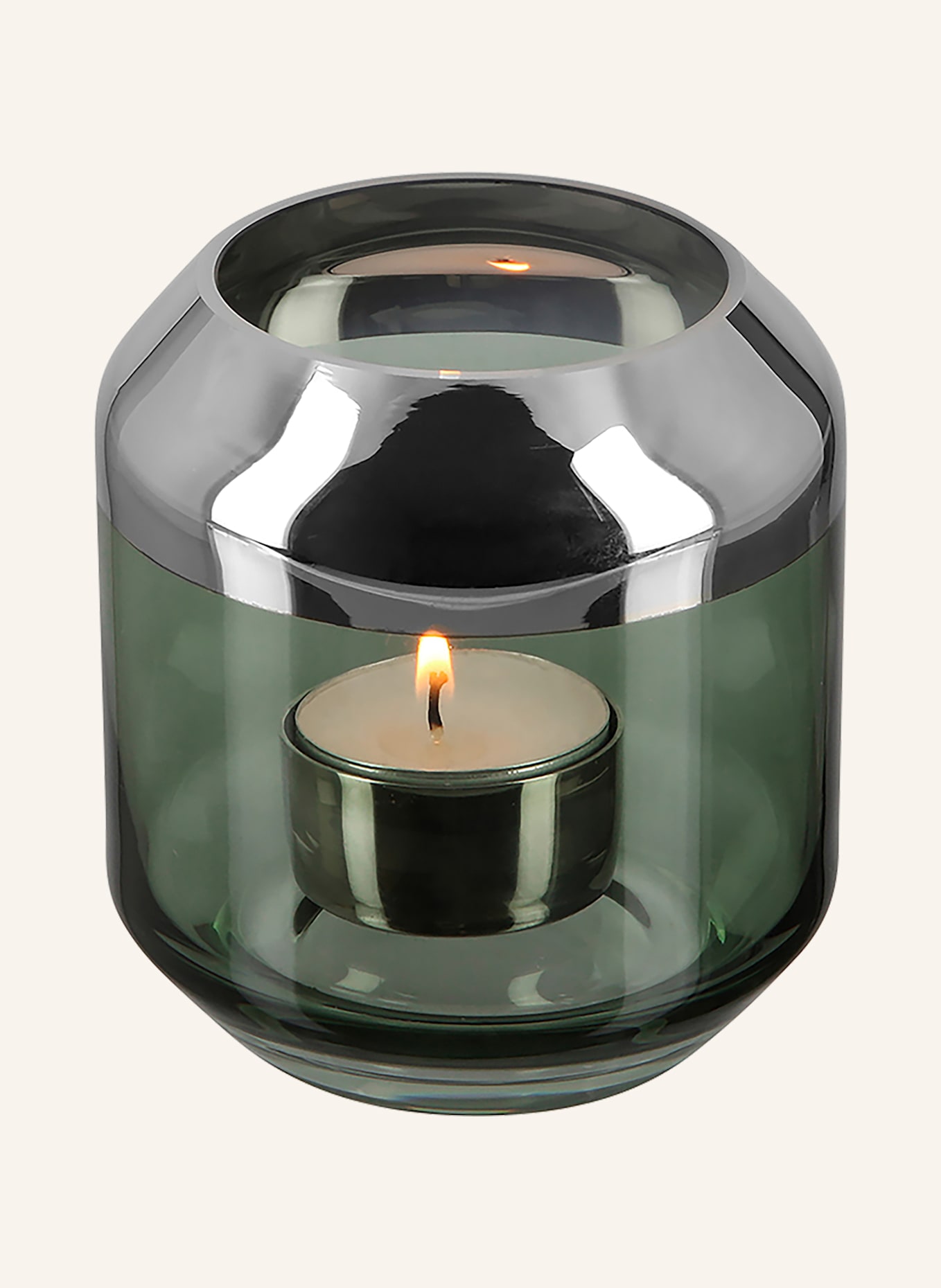 Fink Teelichthalter, Vase SMILLA: GRÜN