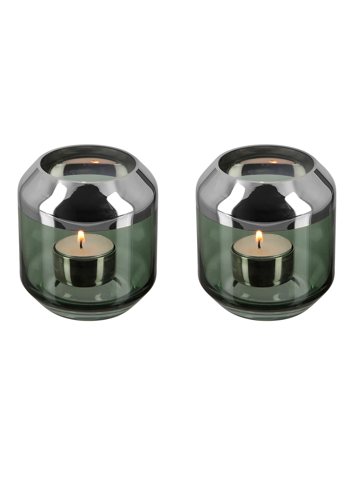 Fink Teelichthalter, Vase SMILLA: GRÜN