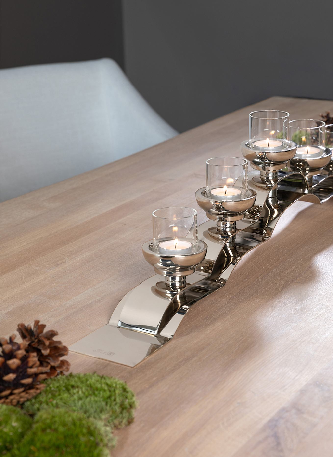 Fink Leuchter, 5-flammig NUVOLA: SILBER