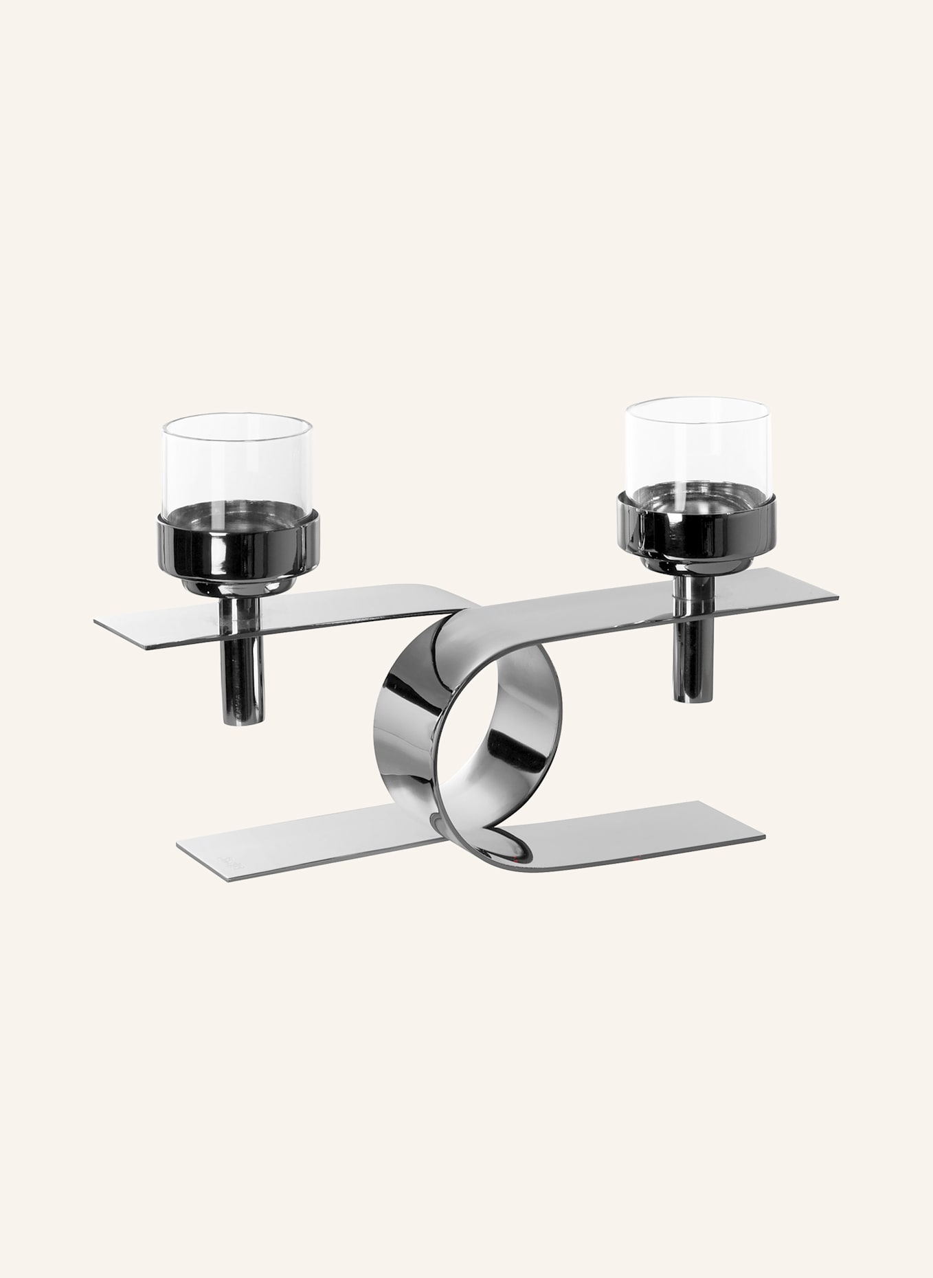 Fink Teelichthalter, 2-flammig PASSIONA: SILBER