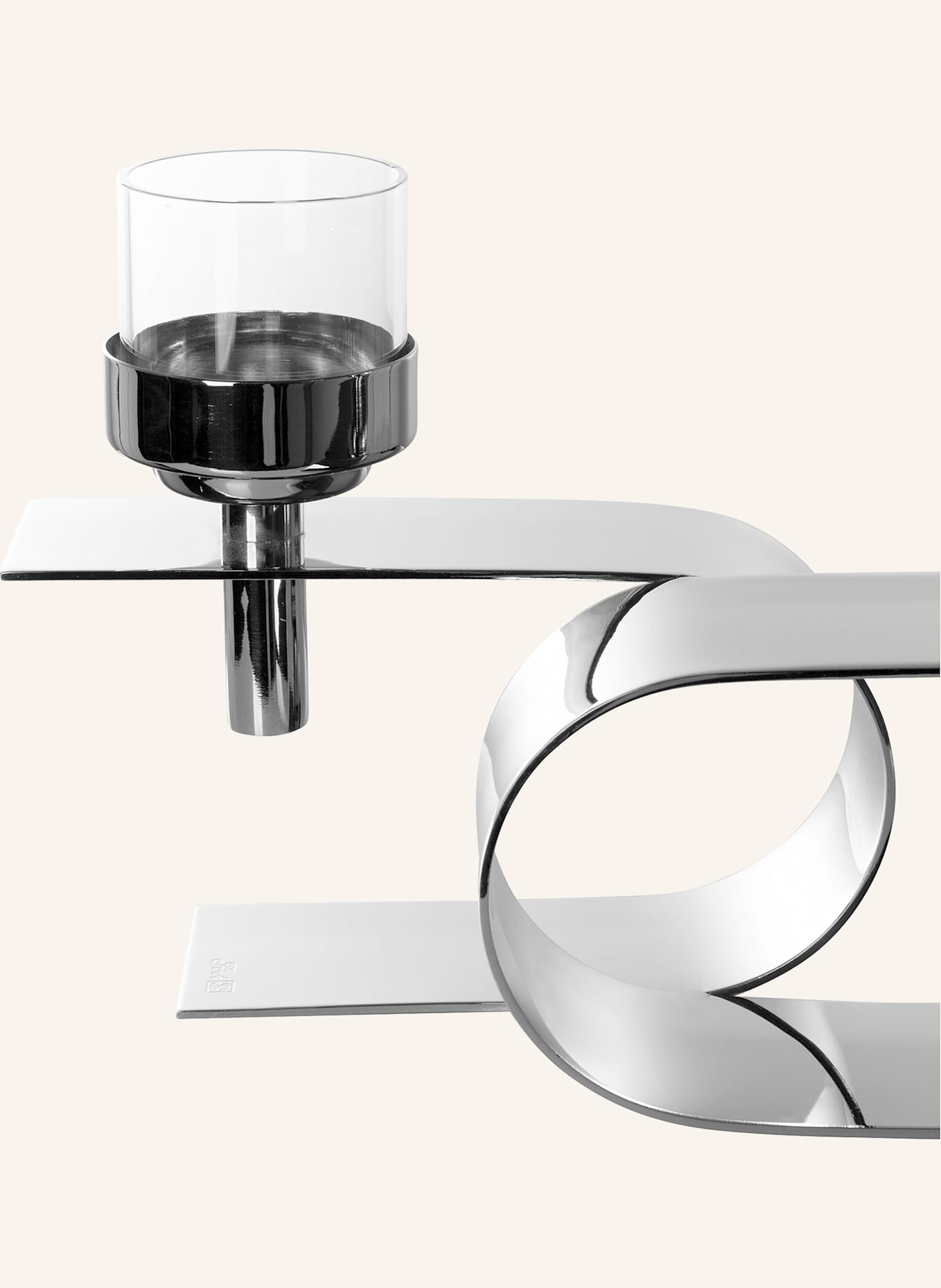 Fink Teelichthalter, 2-flammig PASSIONA: SILBER