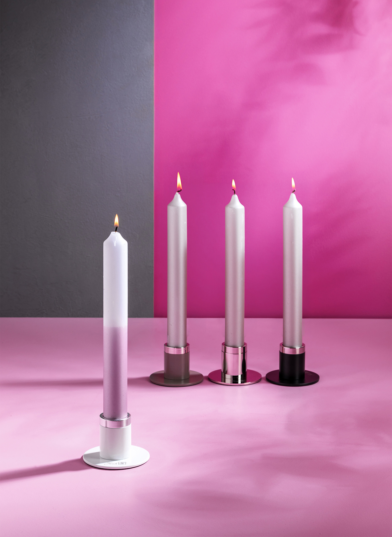 Fink Leuchter ENNO: SILBER/ WEISS