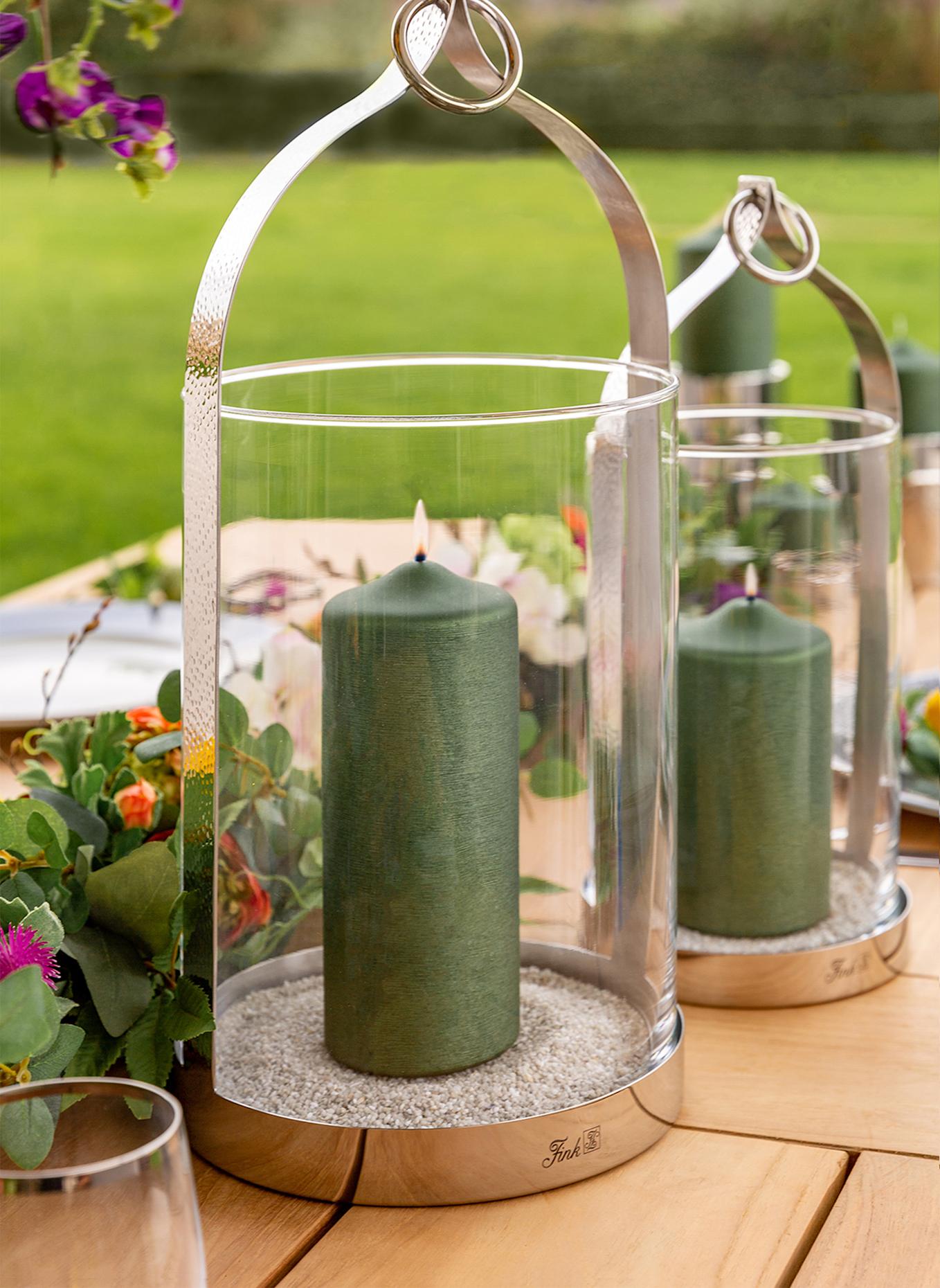 Fink Windlicht mit Glas LONIDA: SILBER