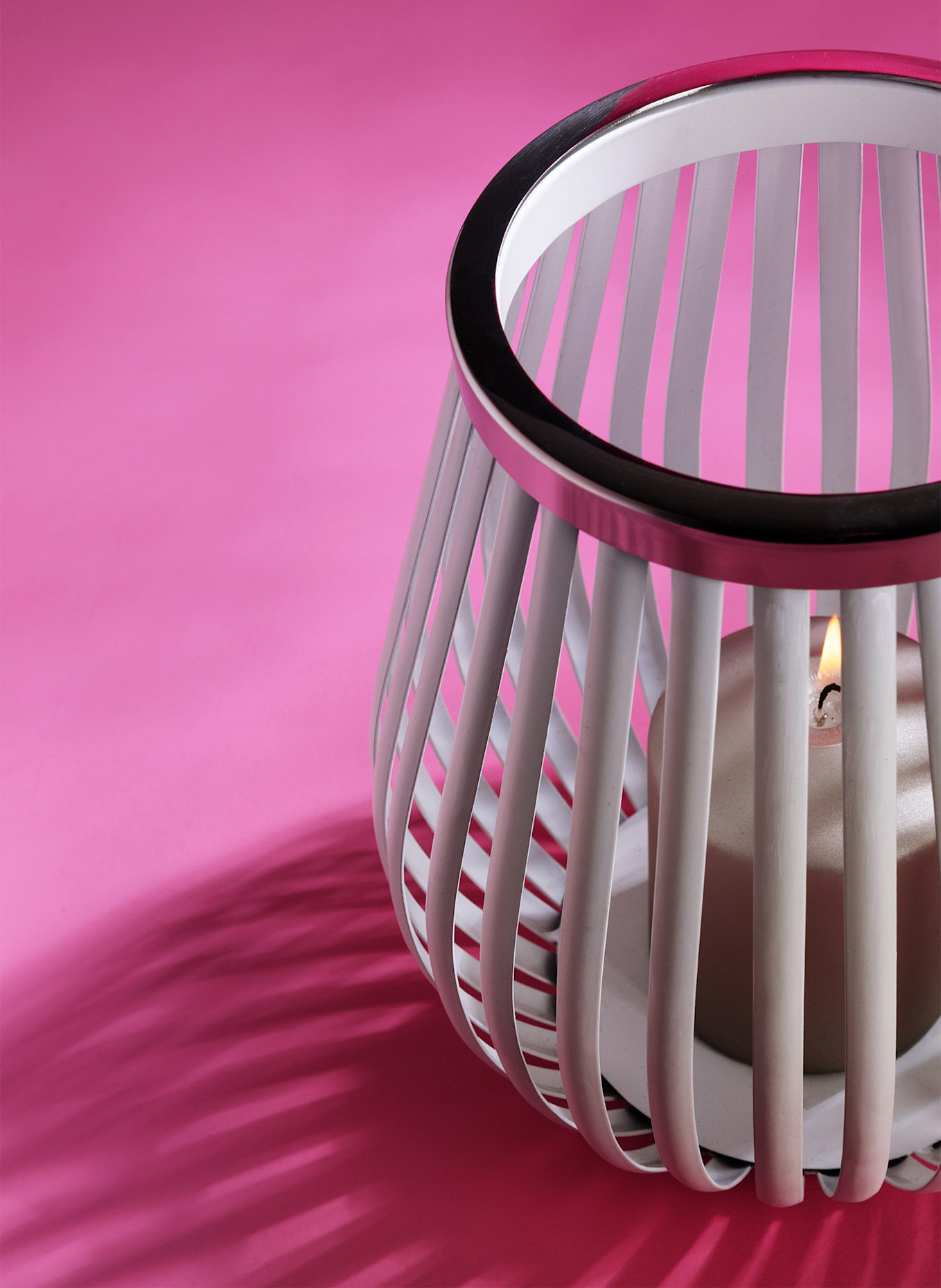 Fink Windlicht ohne Glas TAMINA: SILBER/ WEISS