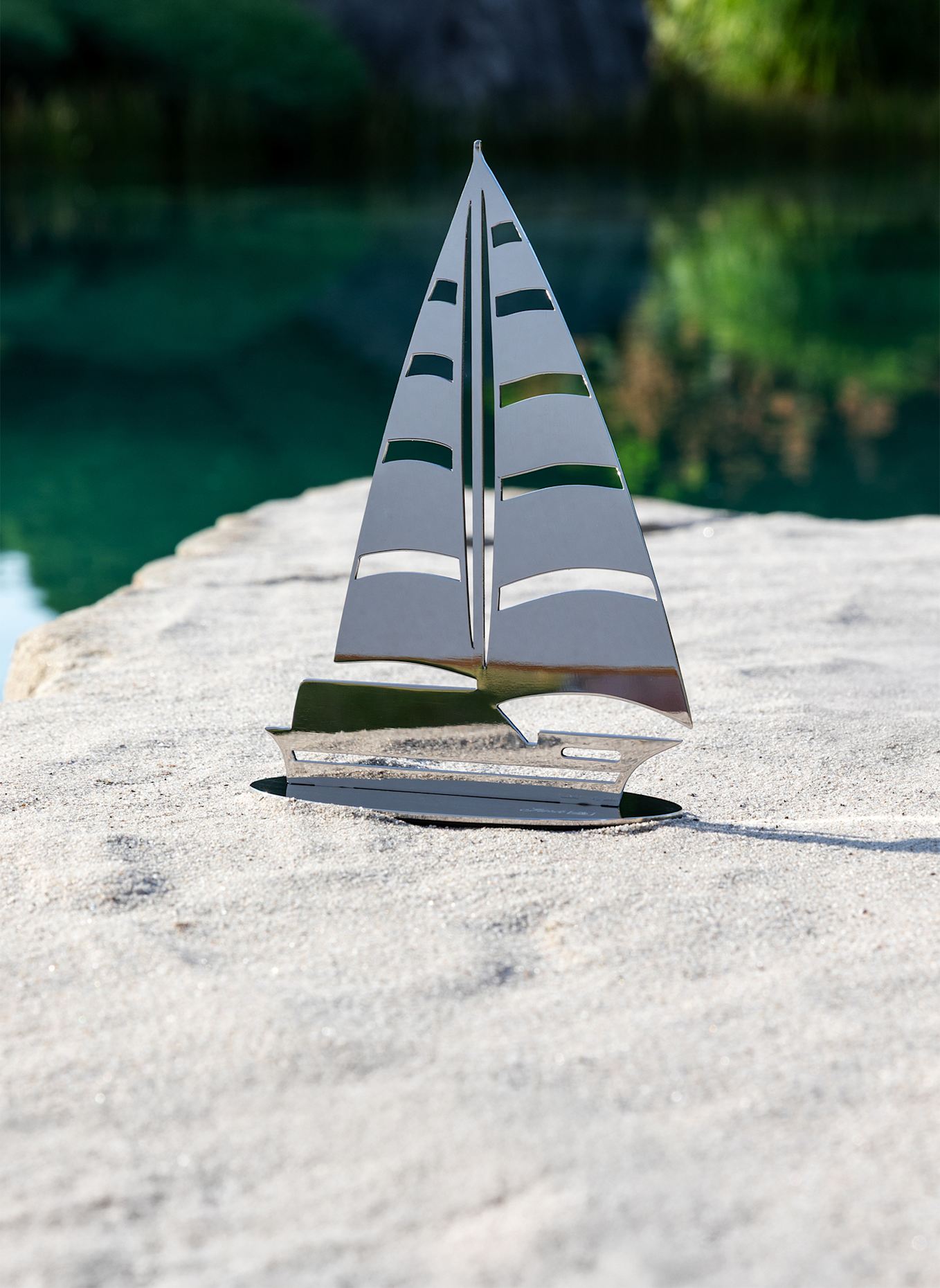 Fink Deko-Segelboot SAILER: SILBER